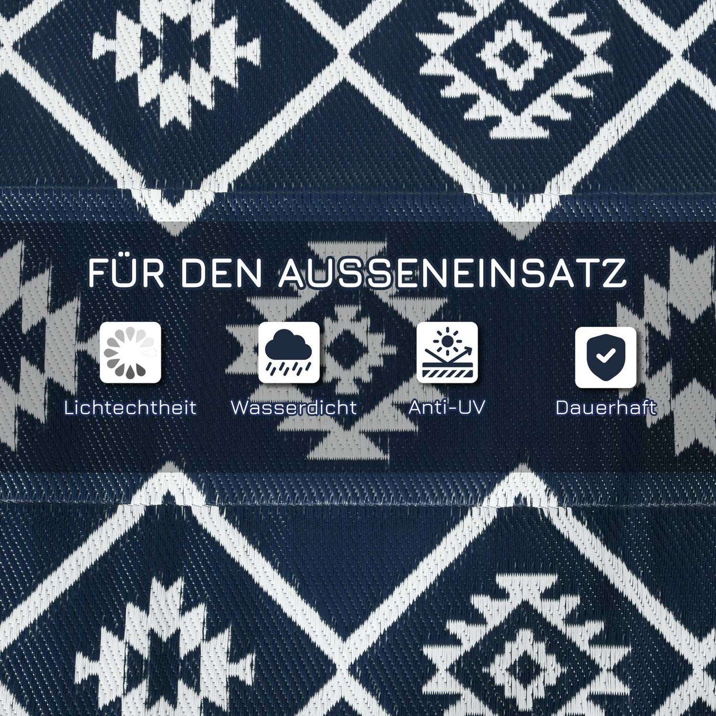 Reversible outdoor rug - Water repellent, 182x274Cm