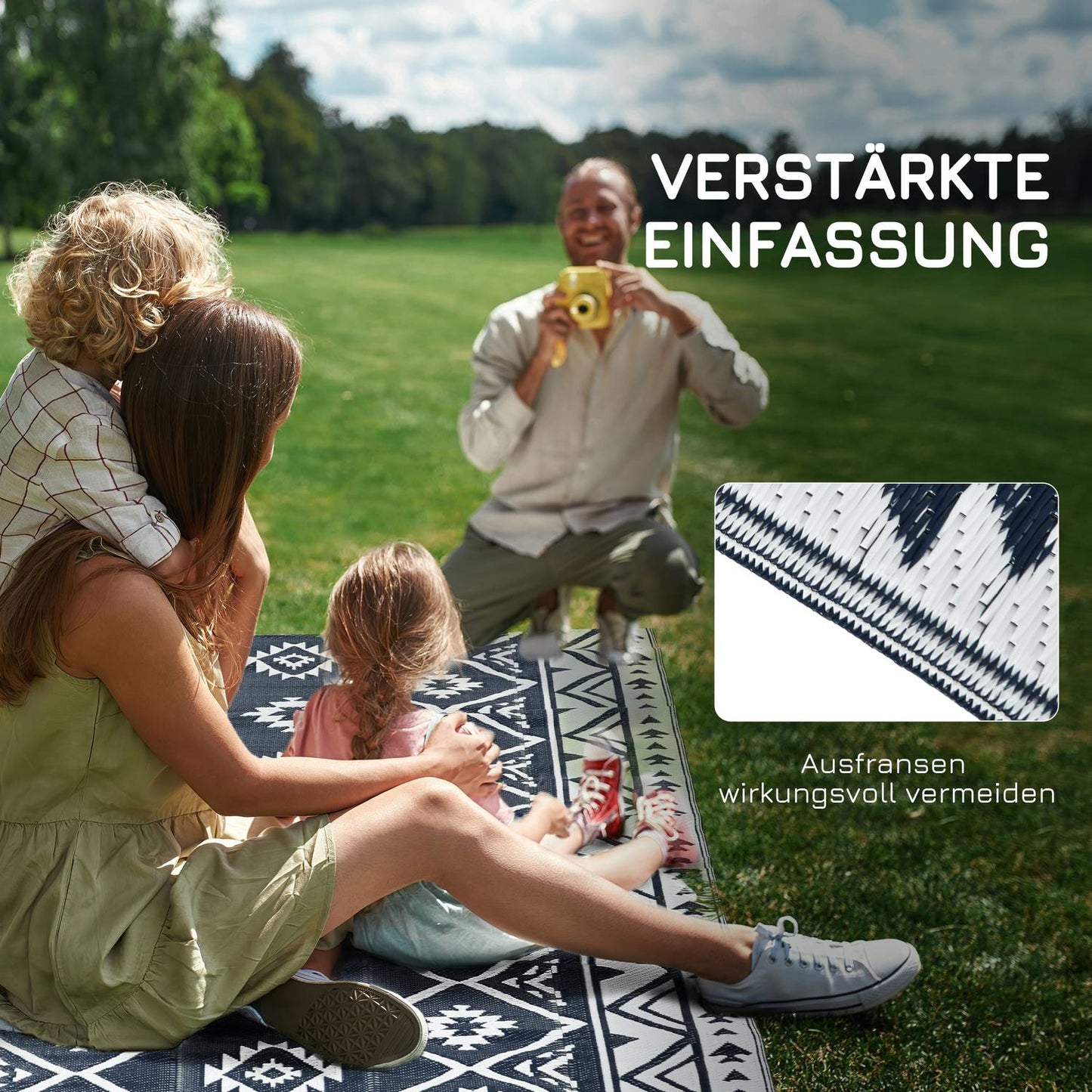 Reversible outdoor rug - Water repellent, 182x274Cm