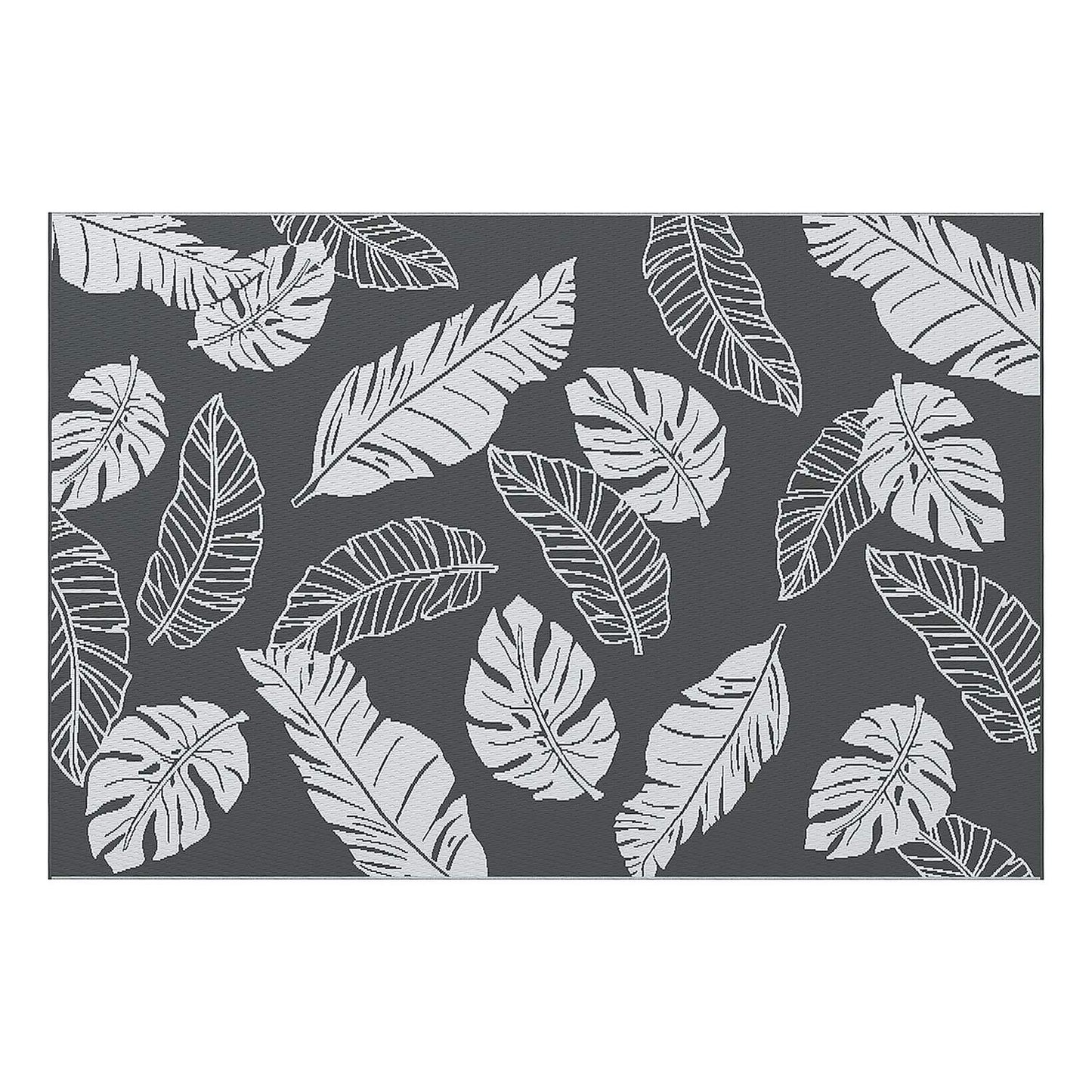 Weather-resistant outdoor rug, double-sided, grey/white 182x274 cm