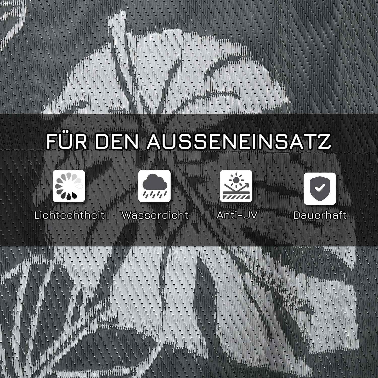 Weather-resistant outdoor rug, double-sided, grey/white 182x274 cm