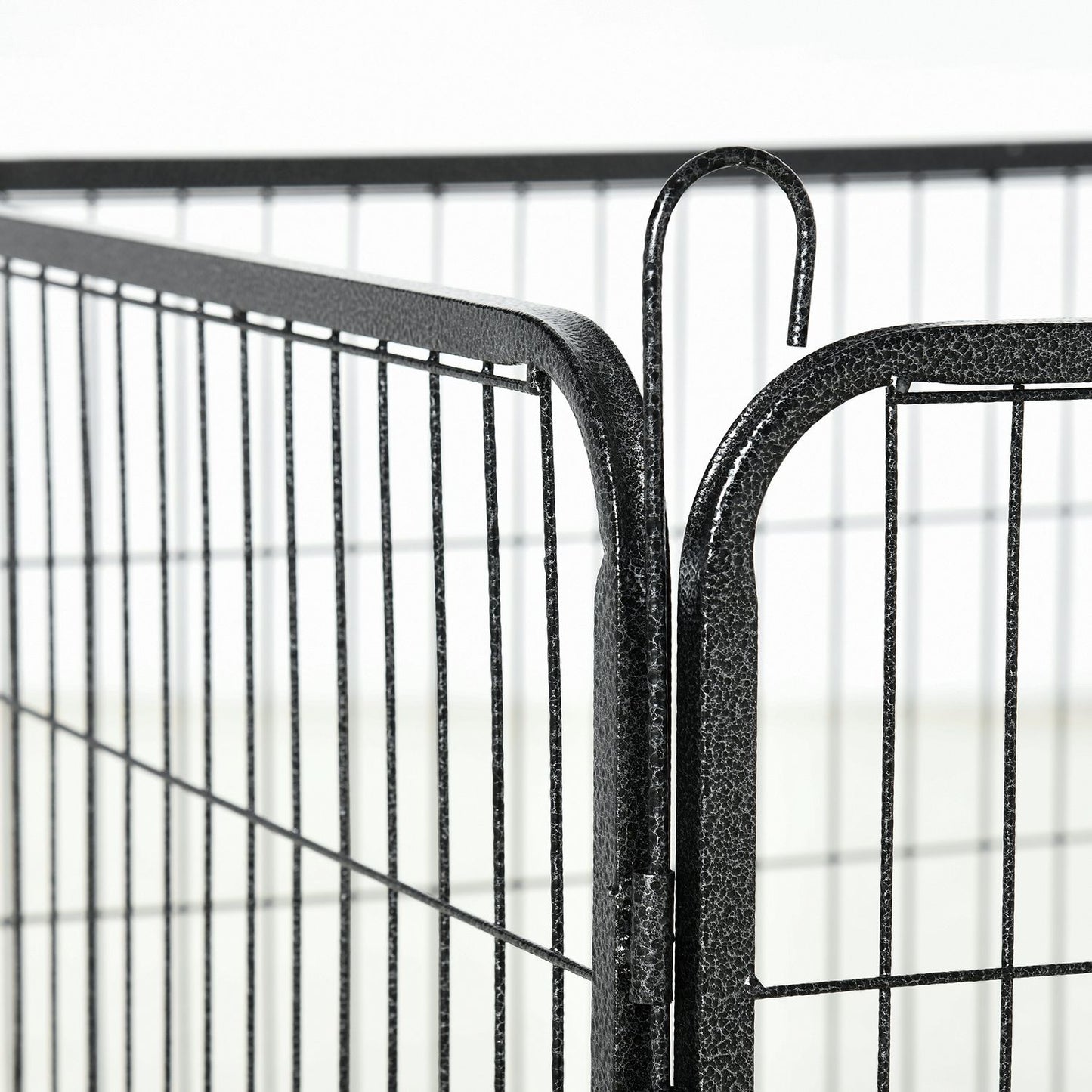 Outdoor dog playpen - 12-panel steel, black, 60 cm high