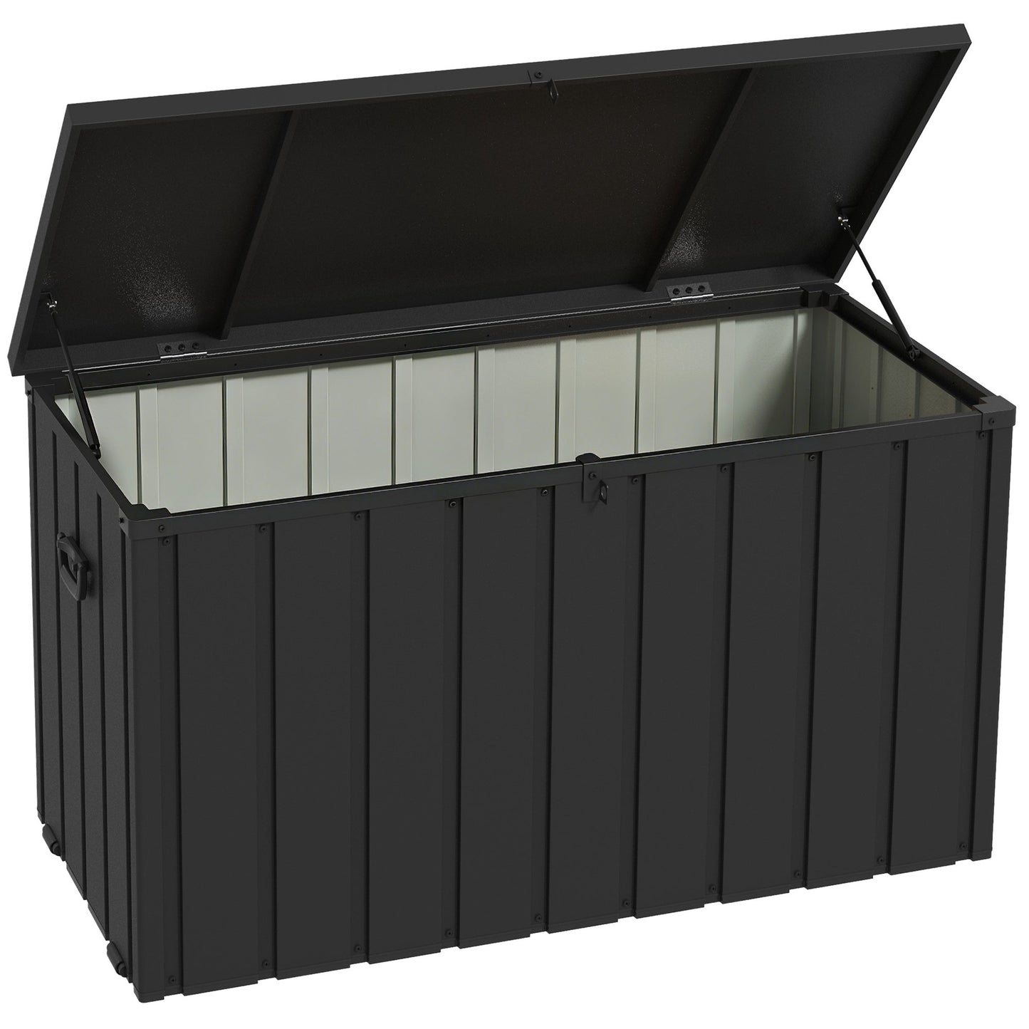 Outdoor Storage Box, 450L Capacity, Steel Frame, Dark Grey