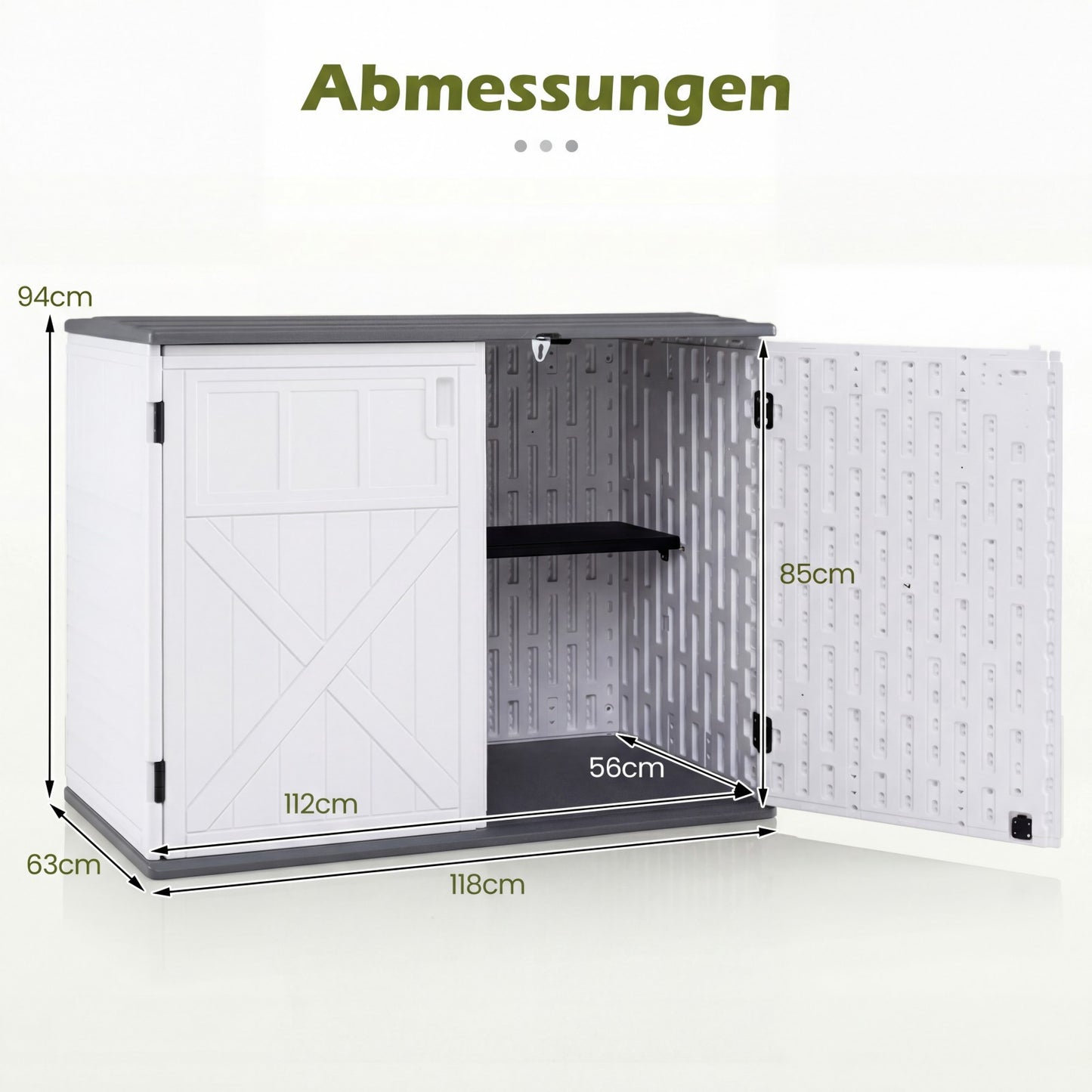 Outdoor Storage Cabinet HDPE with Adjustable Shelves