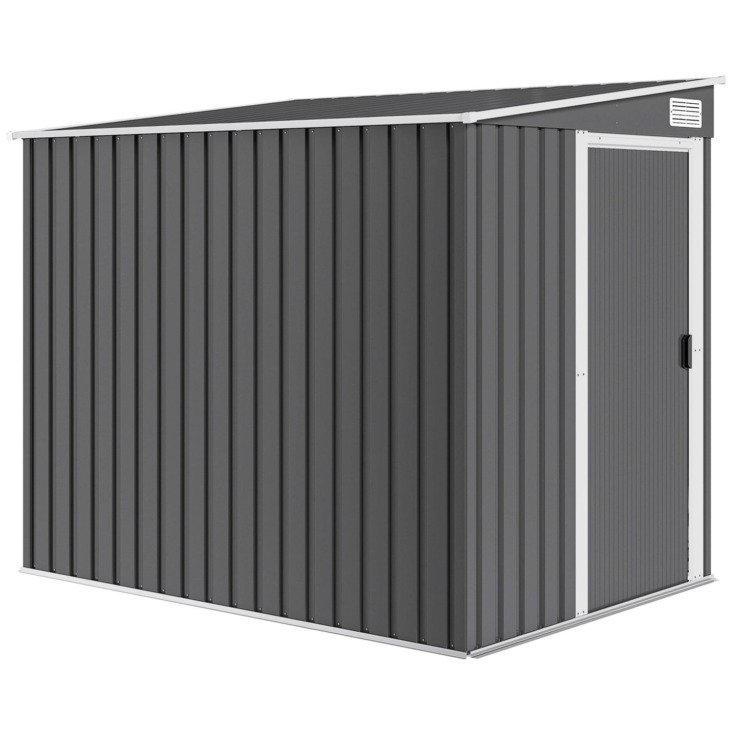 Outdoor Storage Shed, 7x5 ft, Galvanized Steel, Ventilated
