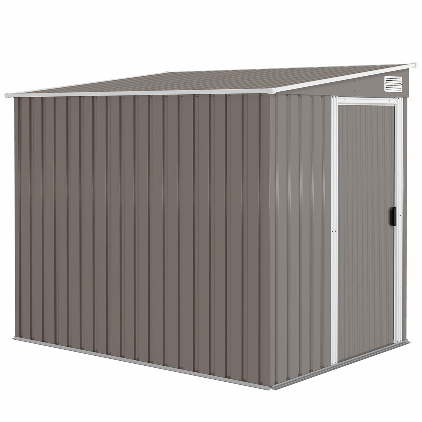Outdoor Storage Shed, 7x5 ft, Galvanized Steel, Ventilated