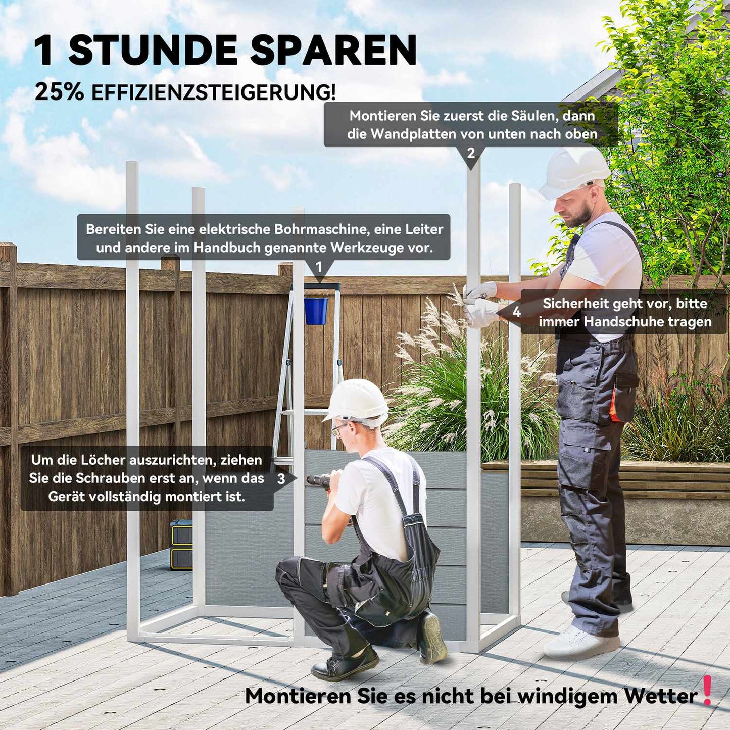 Outdoor Storage Shed, Polypropylene, Lockable Door