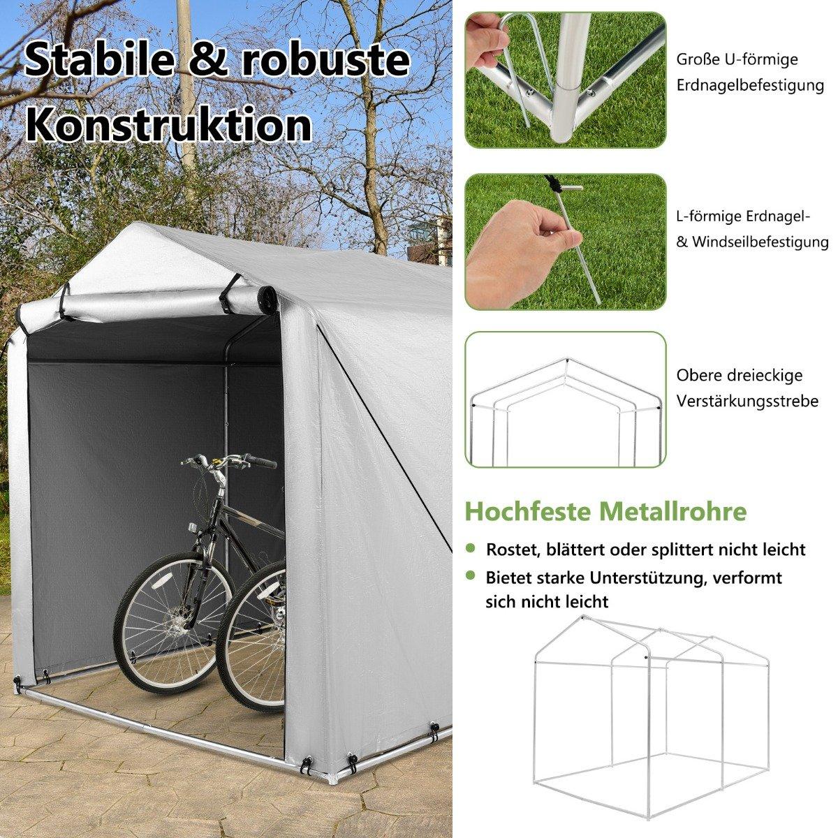 Outdoor Storage Shed, Waterproof Metal Frame, 160x218x164 cm