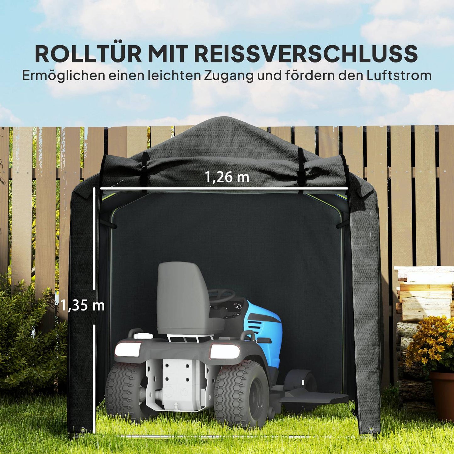 Outdoor Storage Tent – UV-Resistant PE, Galvanized Frame