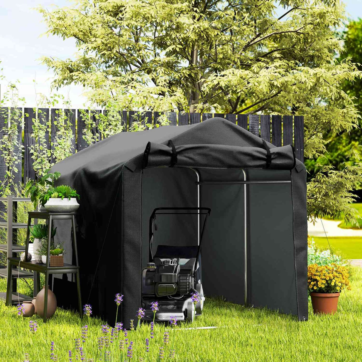 Outdoor Storage Tent – UV-Resistant PE, Galvanized Frame