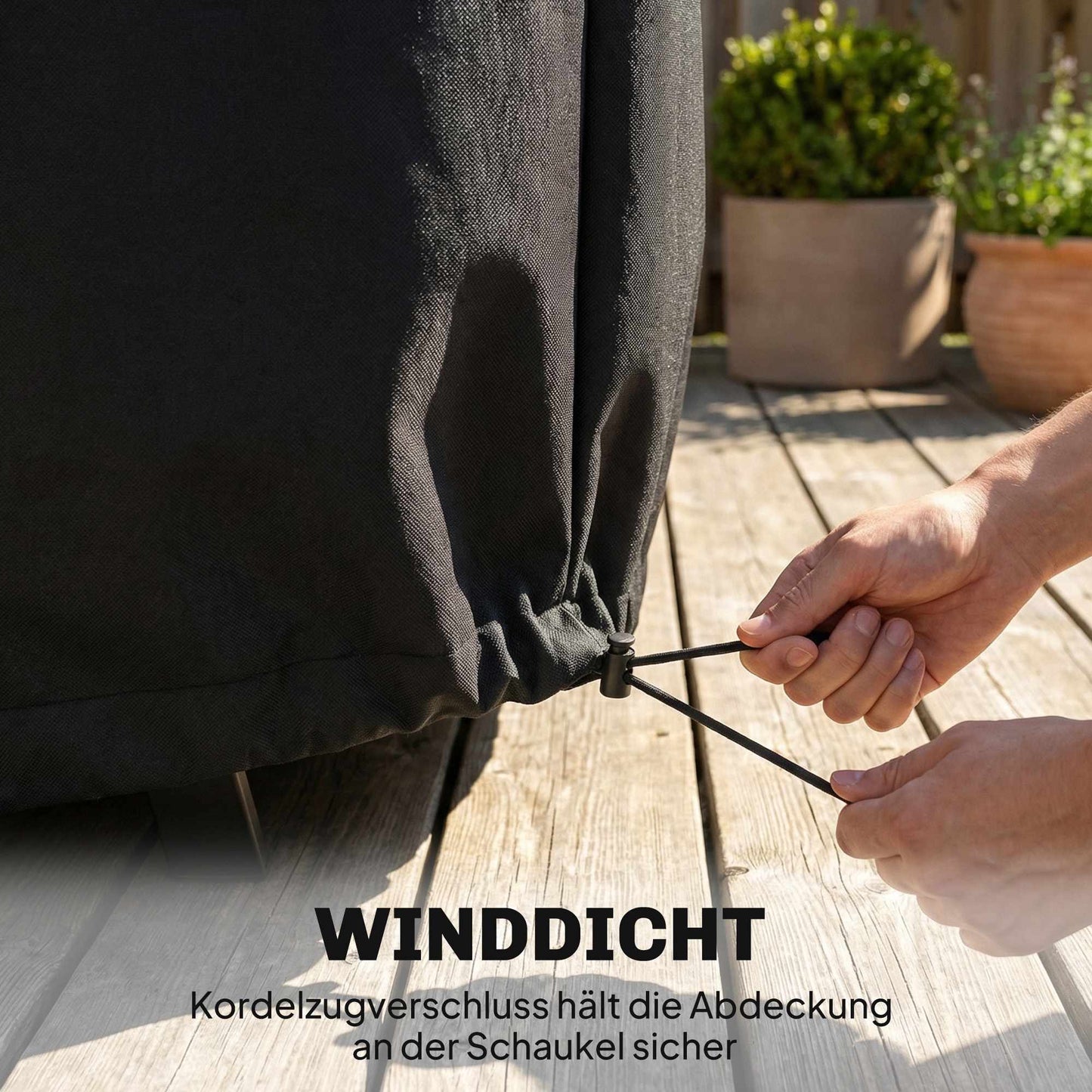 Outdoor Swing Cover, Waterproof Oxford Fabric, Black