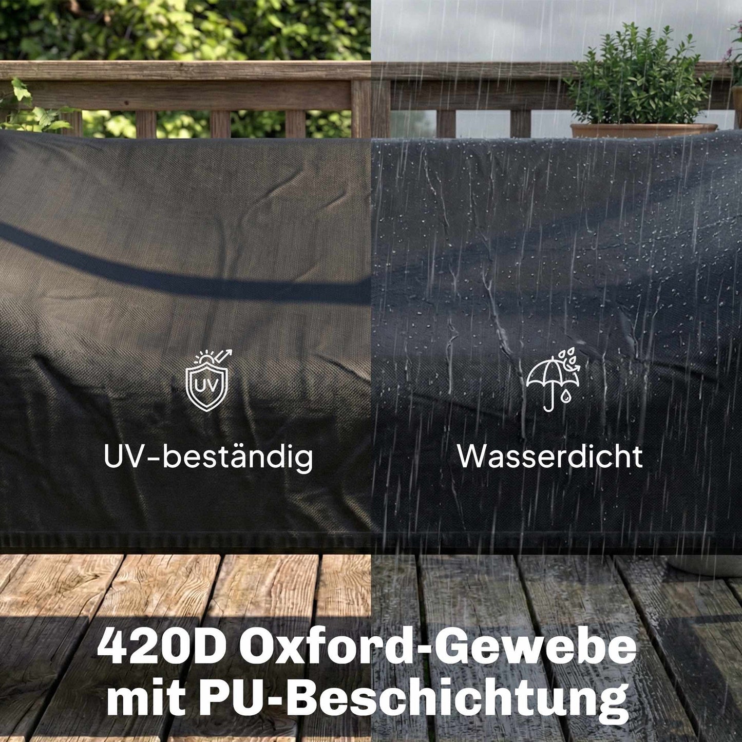 Outdoor Swing Cover, Waterproof PU Oxford Fabric, Black