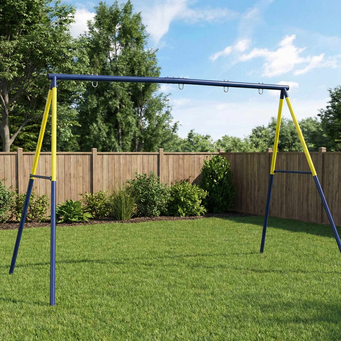 Outdoor Swing Set for Kids, Steel Frame, 3 Seats