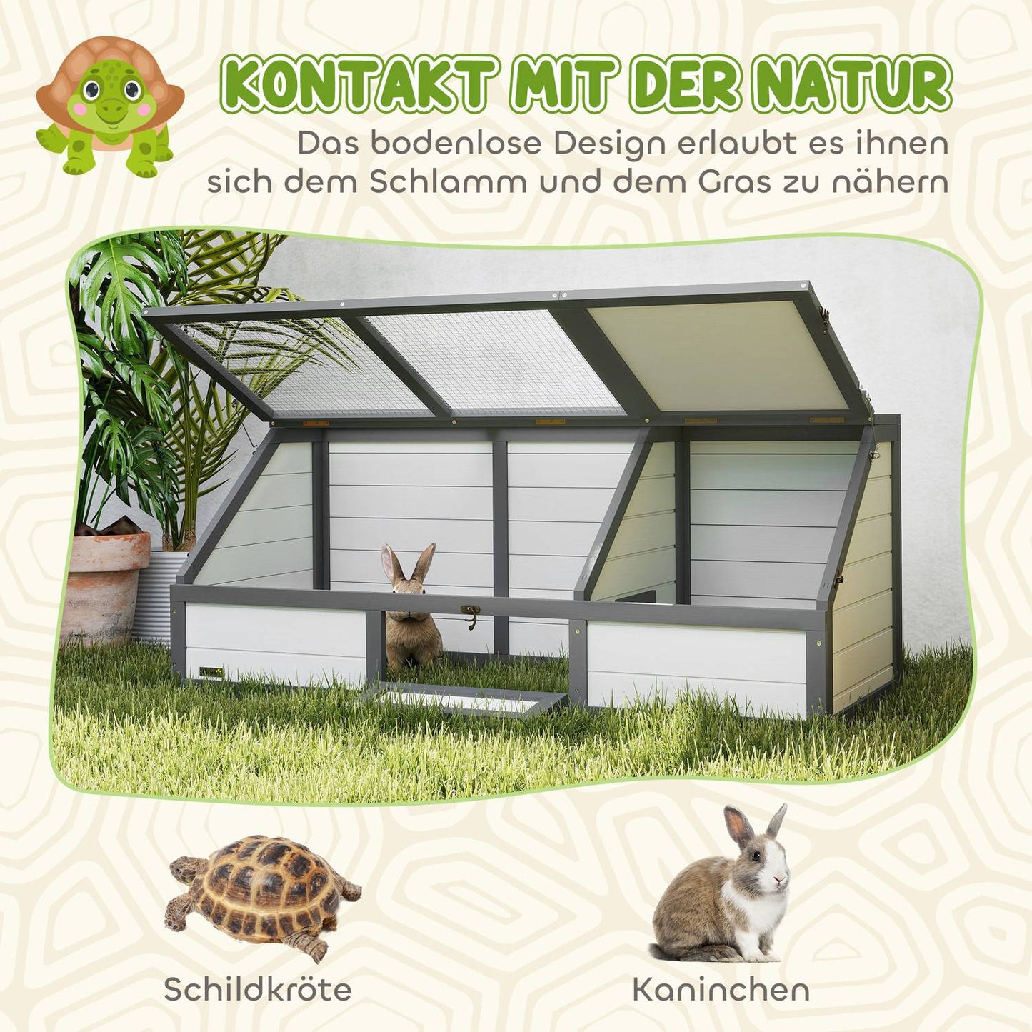 Outdoor Tortoise Enclosure, Bottomless, Easy Access