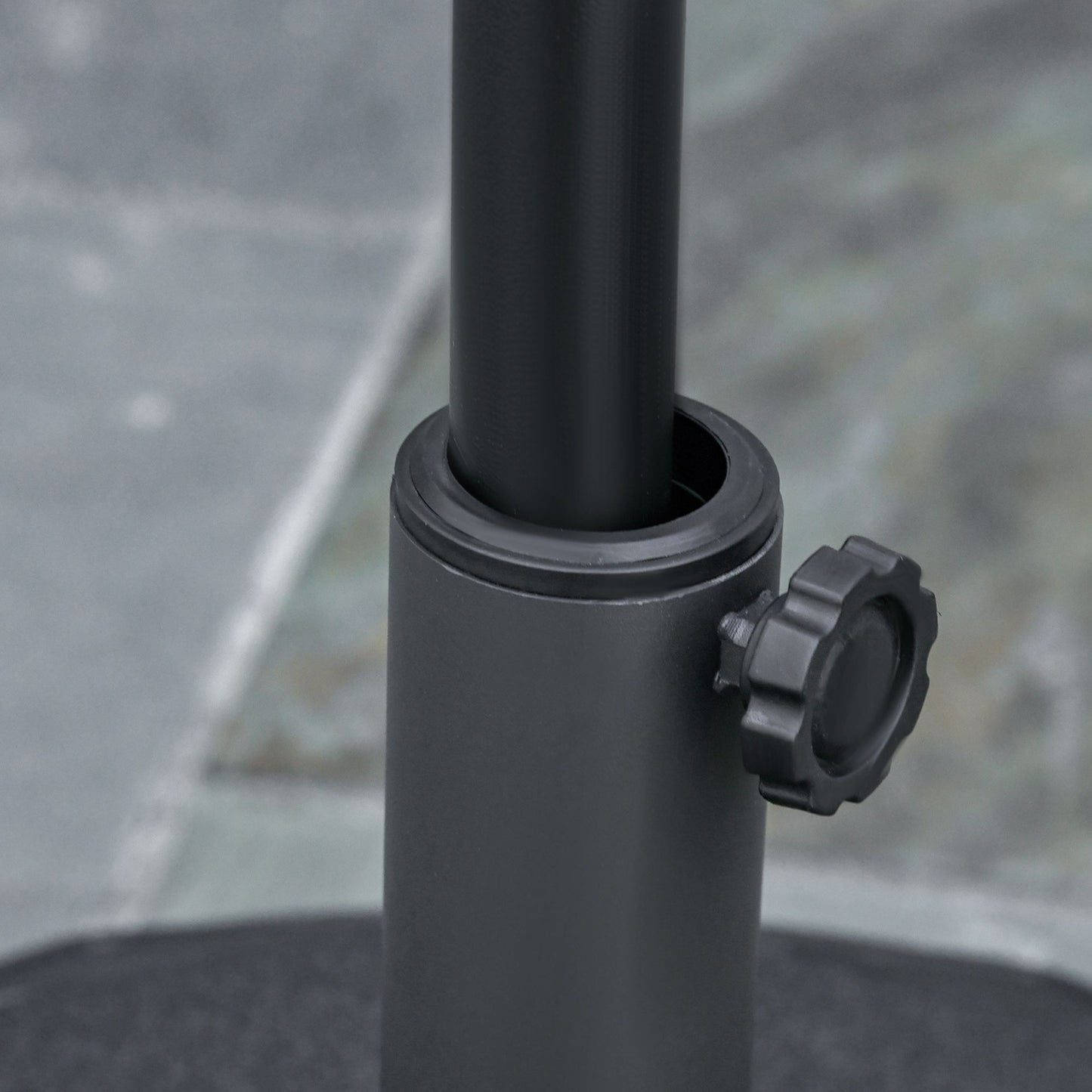Outdoor Umbrella Base, HDPE, Fits 38/48mm Poles, Black
