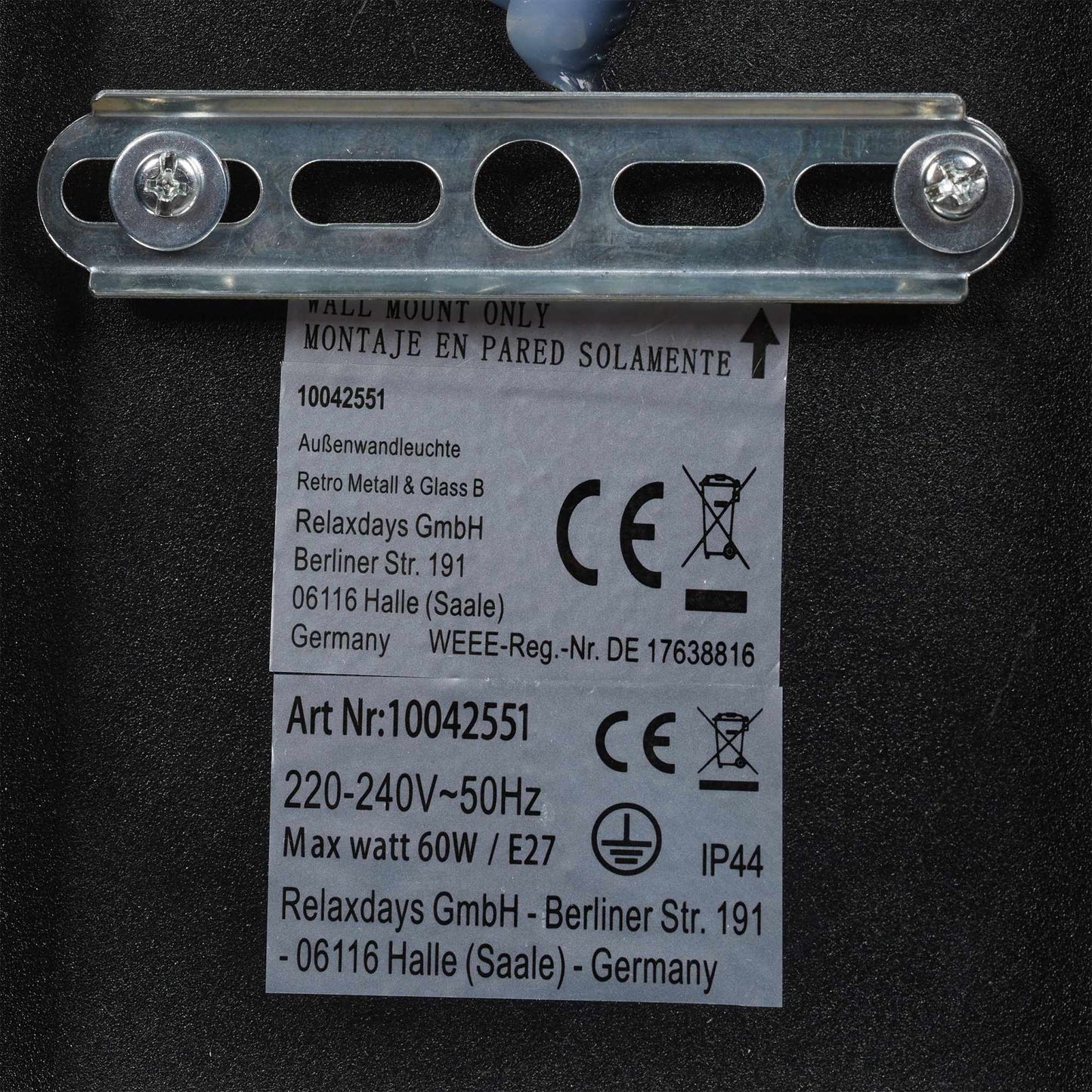 Outdoor Wall Light Black