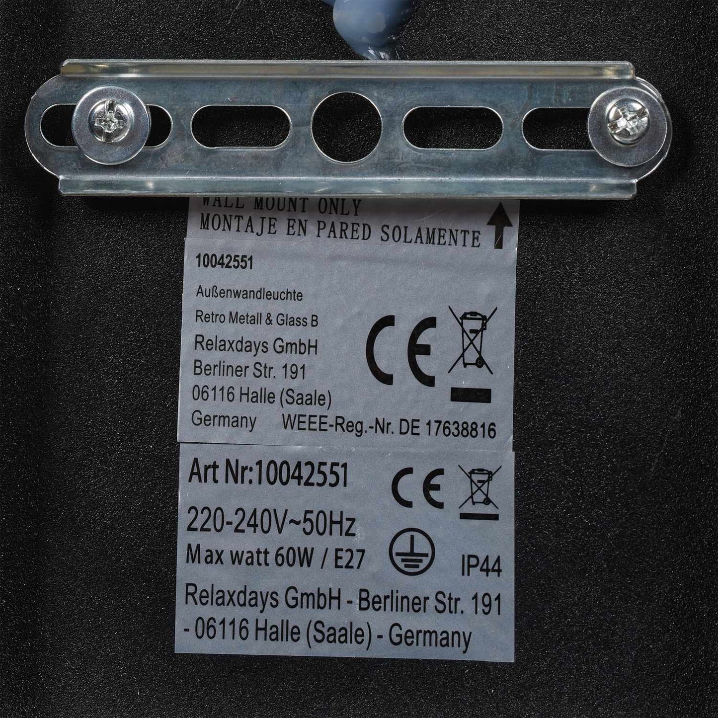 Outdoor Wall Light Black