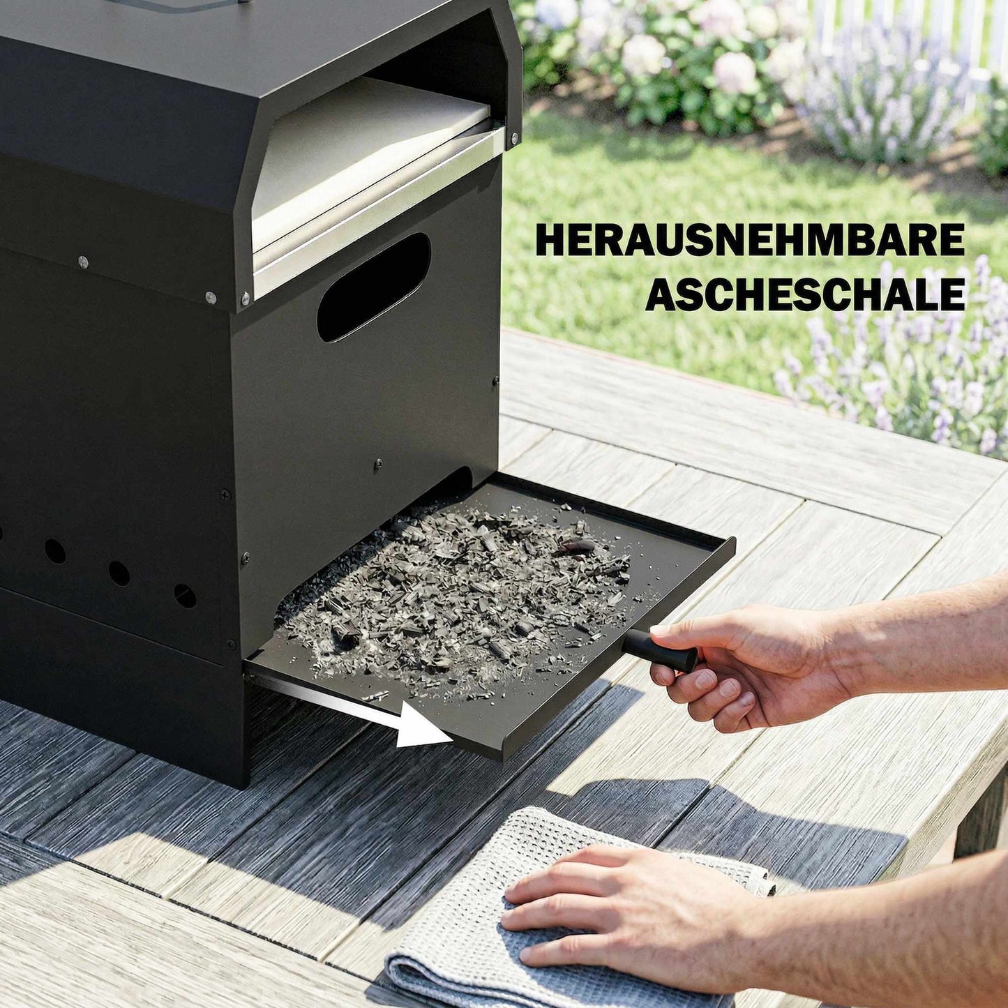 Outdoor Wood-Fired Pizza Oven, 3-in-1 with Stone & Peel