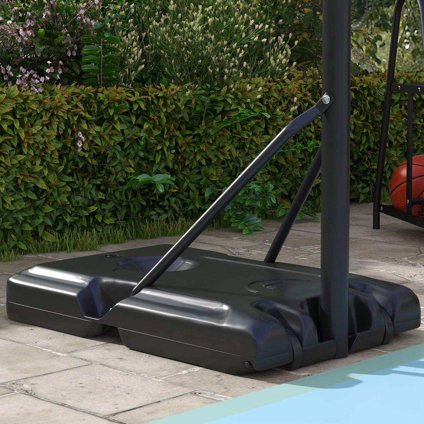 Adjustable outdoor basketball hoop with wheels - 182-213 cm