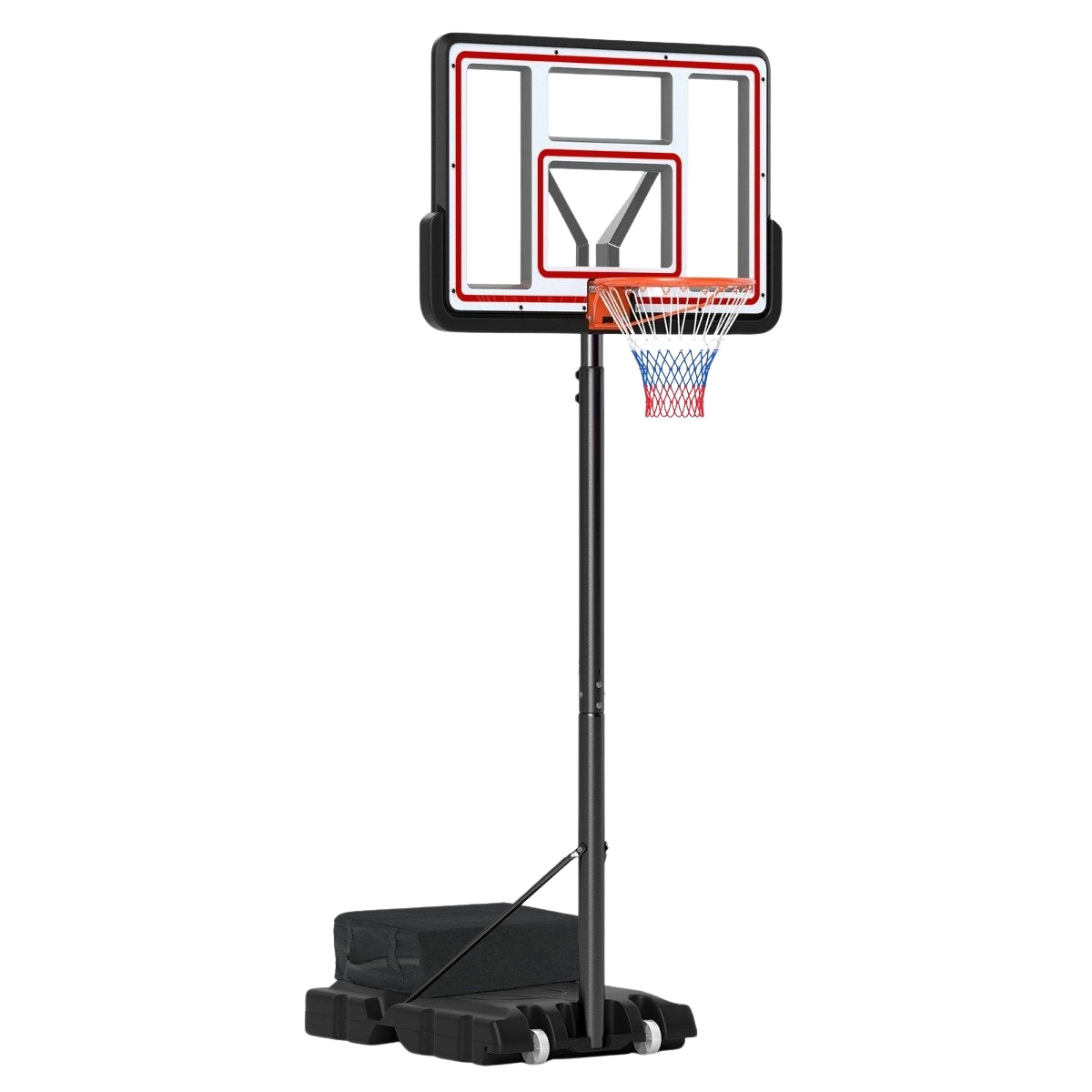 Outdoor basketball hoop with stand & hand crank & weight bag & 2 nets basketball stand
