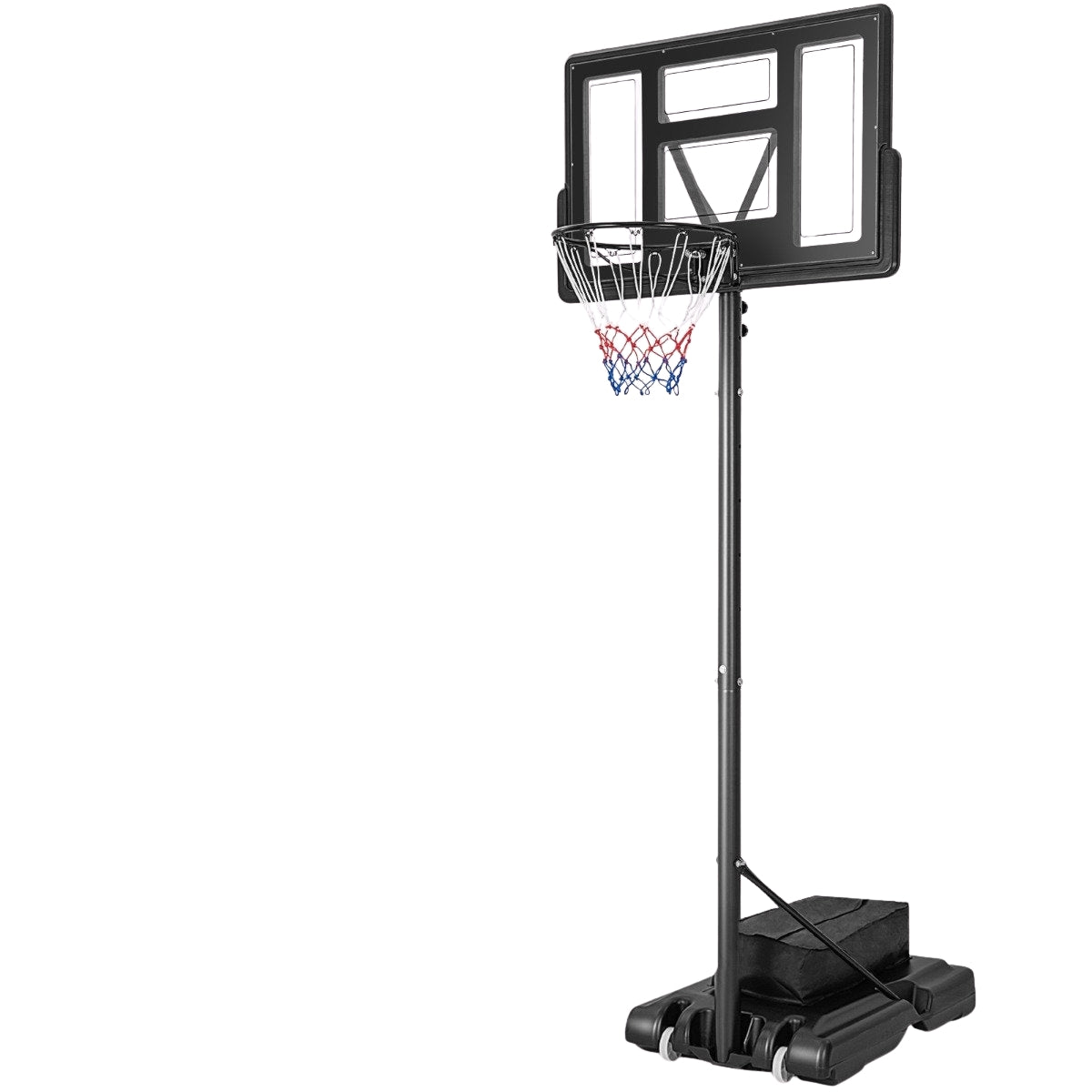 Outdoor basketball hoop with stand & nets 135-305 cm height-adjustable basketball stand