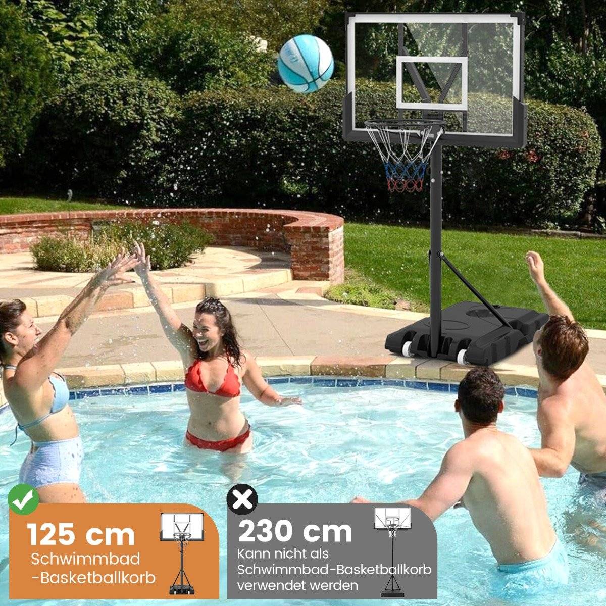 Outdoor basketball hoop with stand & weight bag & 2 nets basketball stand