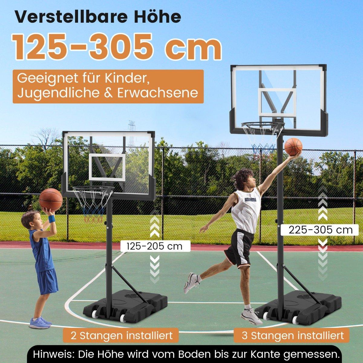 Outdoor basketball hoop with stand & weight bag & 2 nets basketball stand