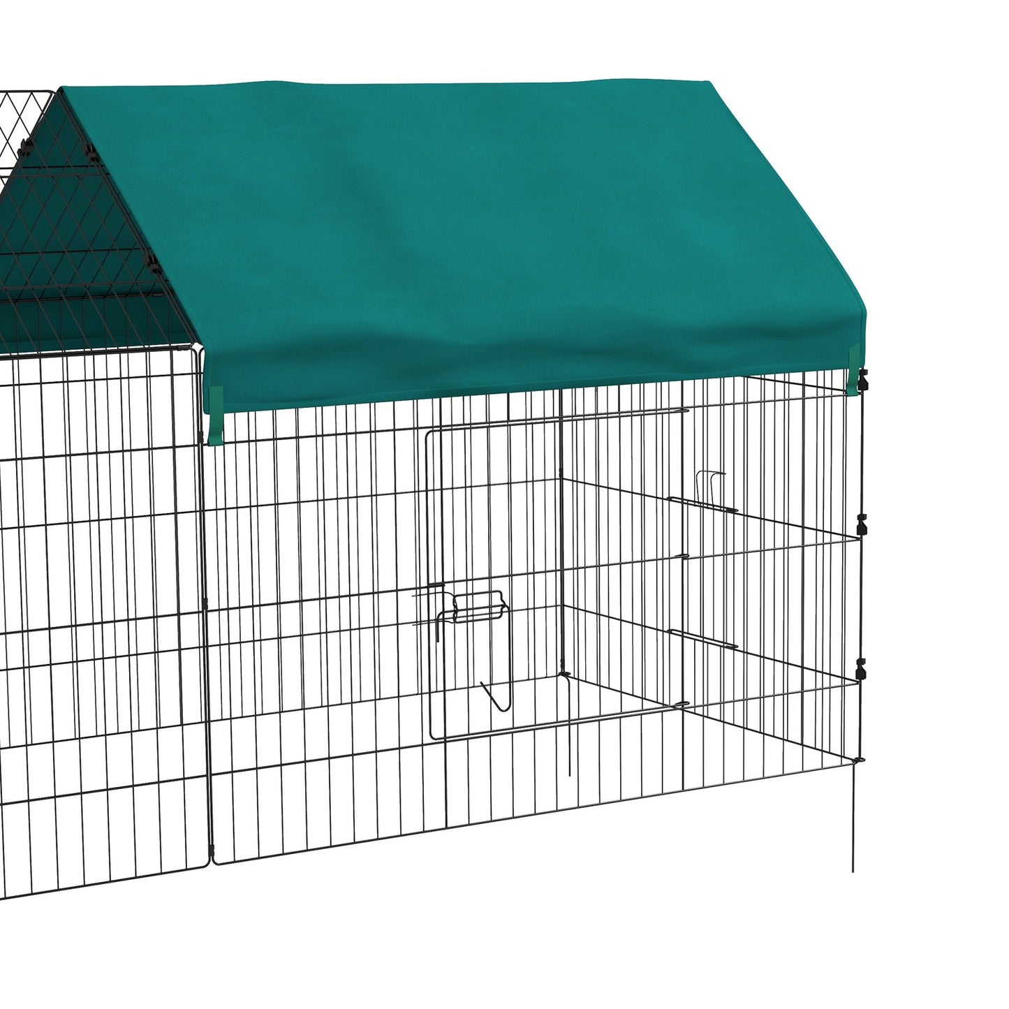 Outdoor house for small animals, steel with lid, green