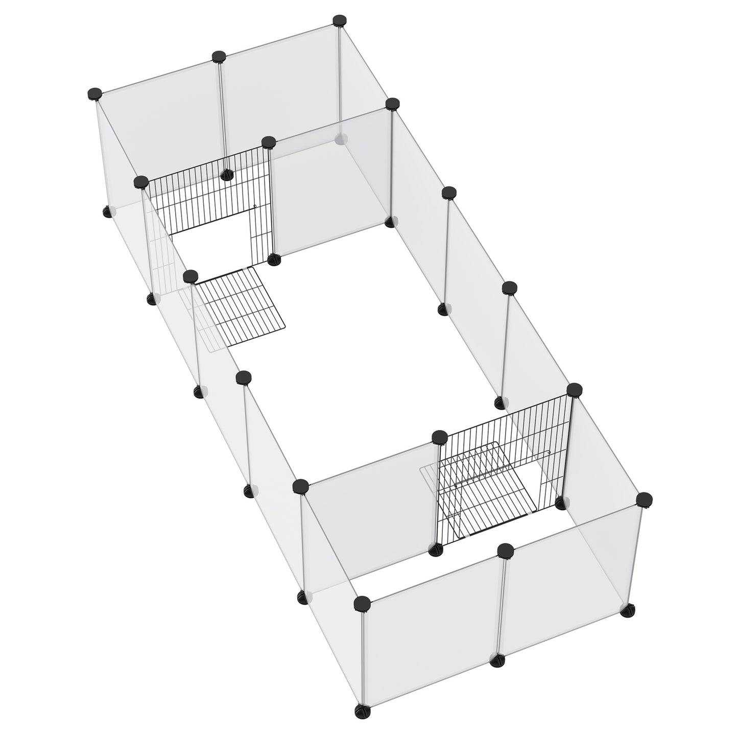 Expandable guinea pig cabinet in white steel with 18 panels