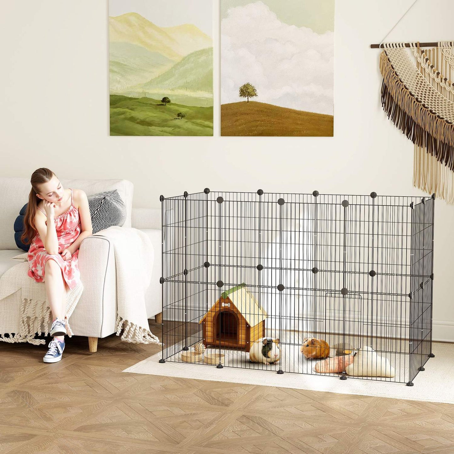 Wire mesh for rabbits and guinea pigs, indoors/outdoors
