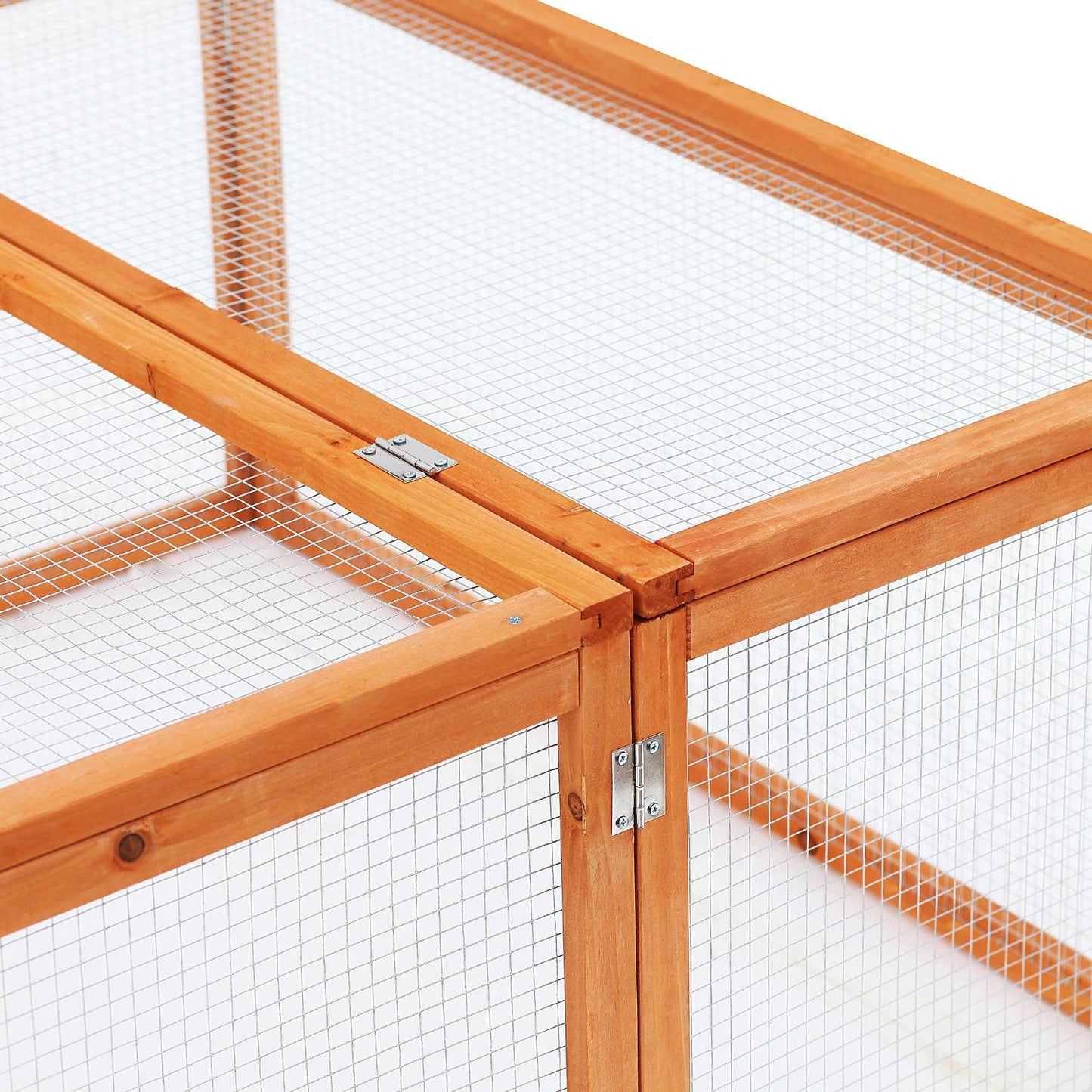 Outdoor rabbit hutch - enclosure for small animals, spruce wood 181x100x48 cm