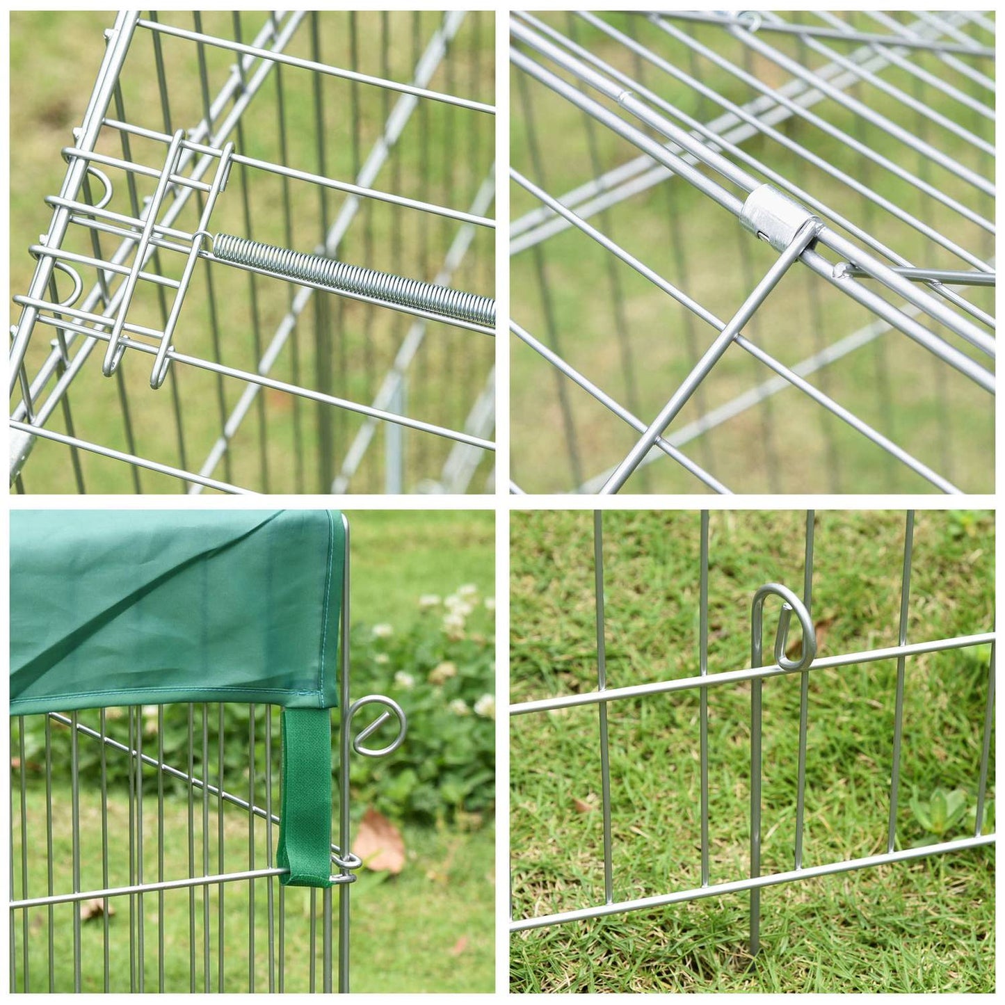Playpen for guinea pigs outdoors with cover, steel frame