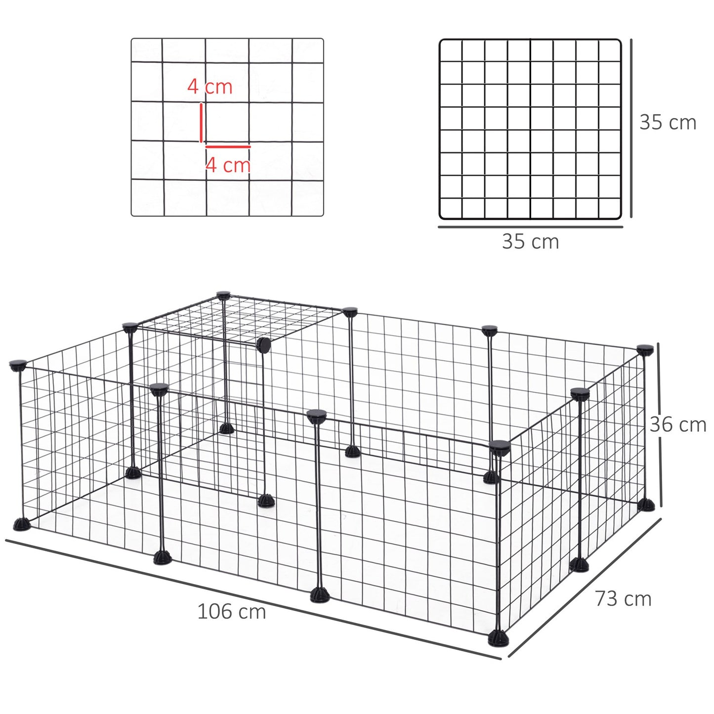 Small Animal Metal Mesh Outdoor Enclosure 106x73x36cm