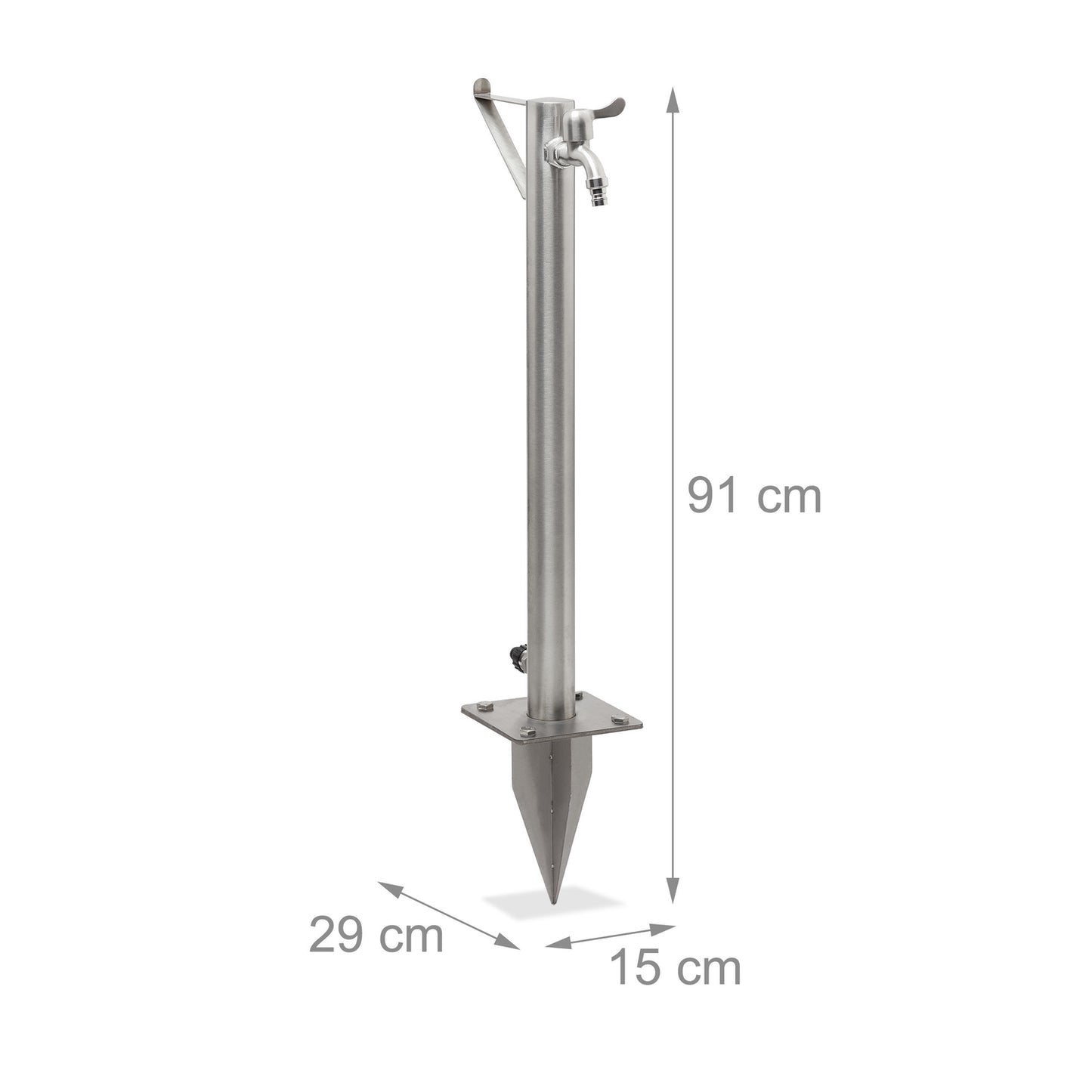Outdoor faucet with hose holder