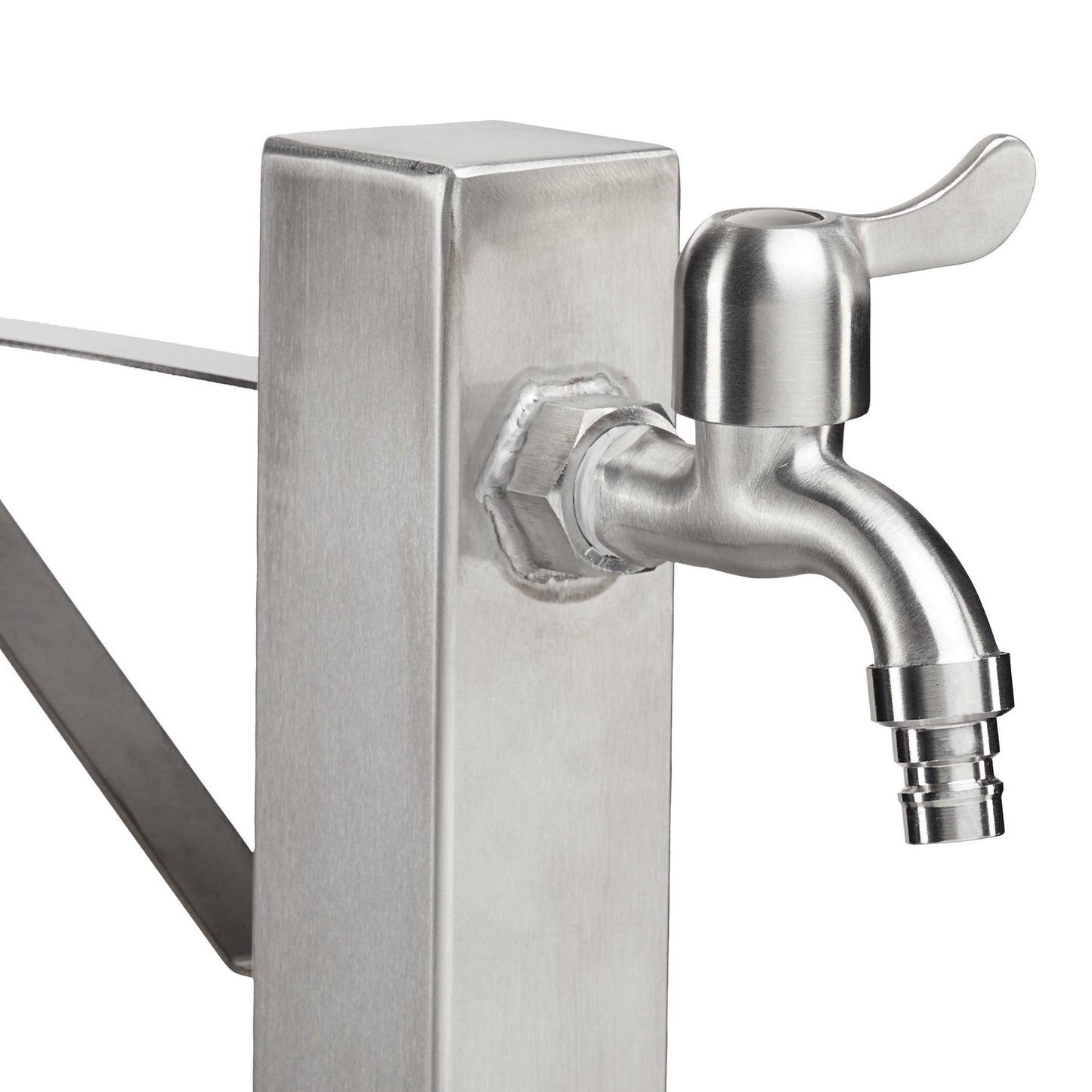 Outdoor faucet with hose holder