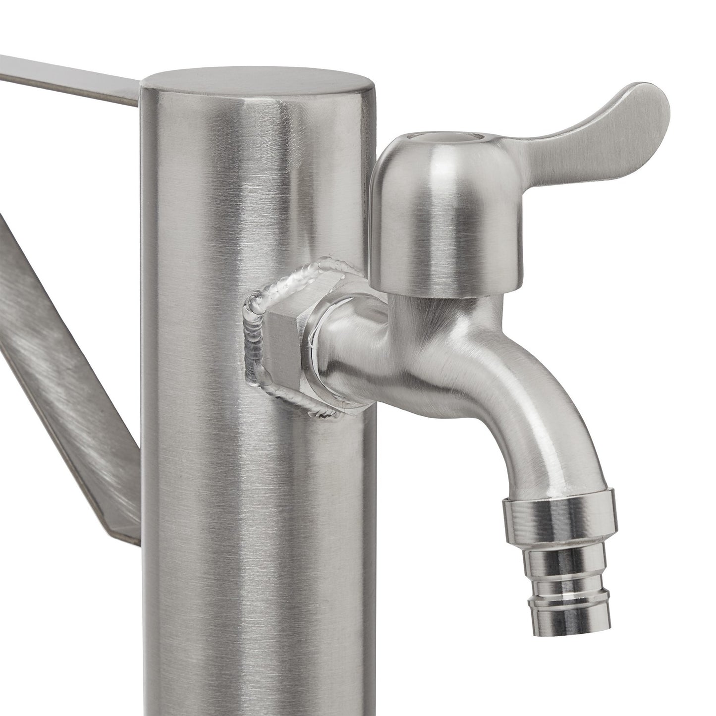 Outdoor faucet with hose holder