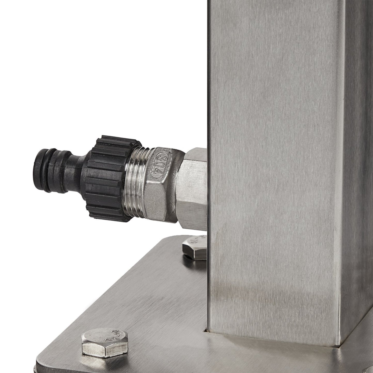 Outdoor faucet with hose holder