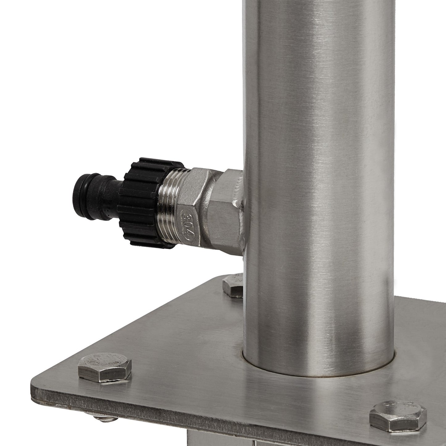 Outdoor faucet with hose holder