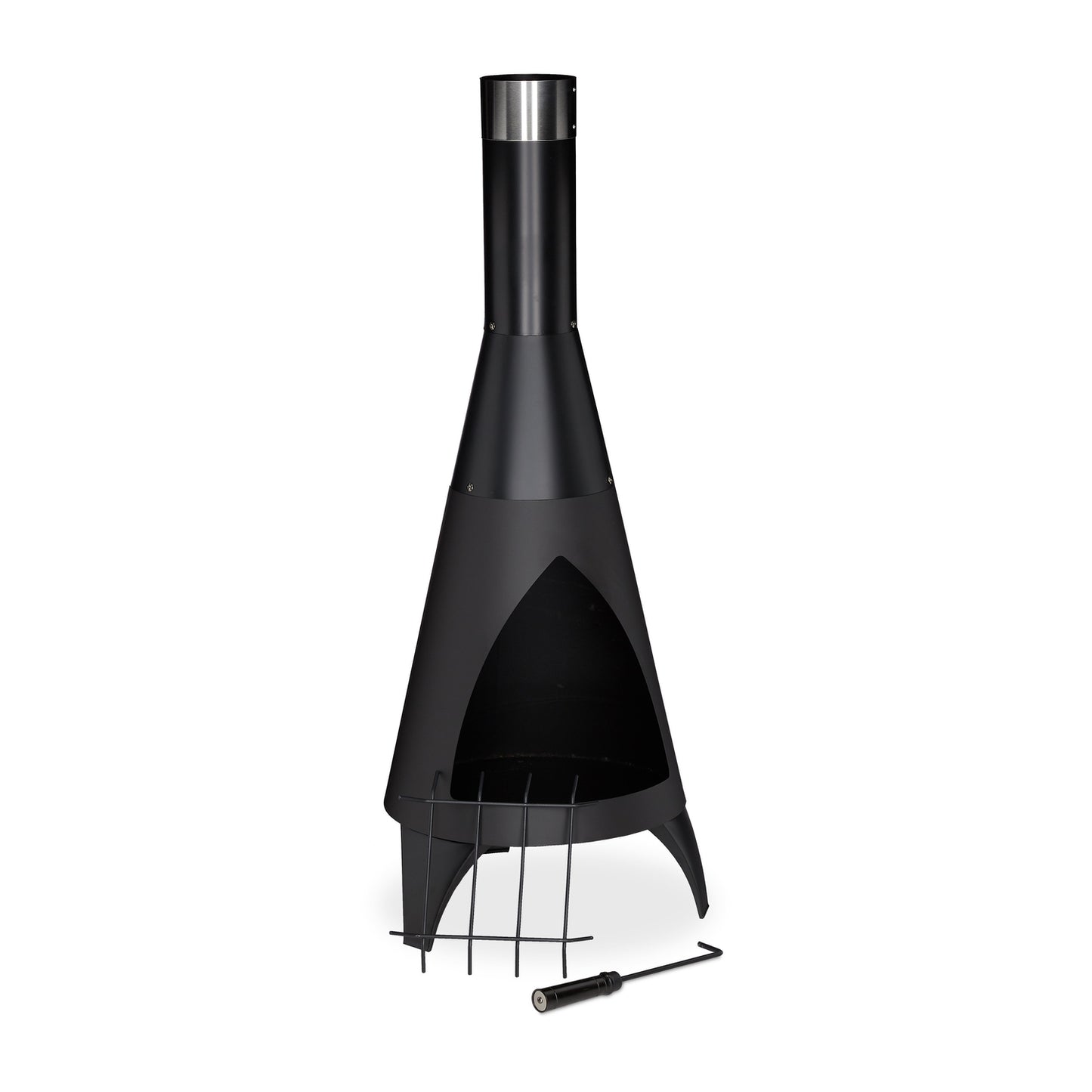 Outdoor fireplace open hearth black