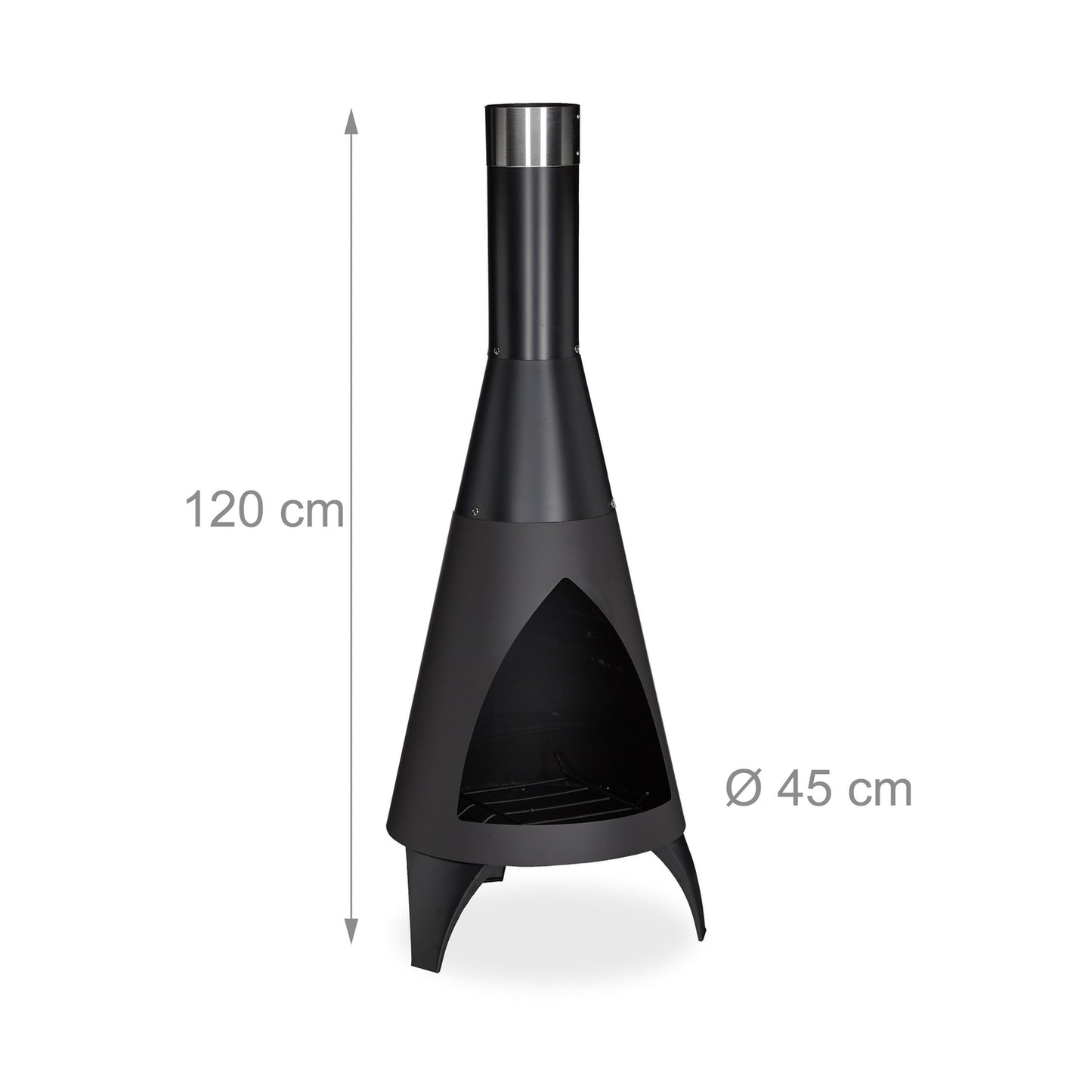 Outdoor fireplace open hearth black