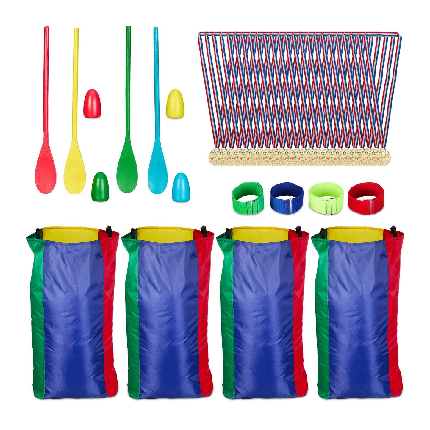 Outdoor games for children in a set