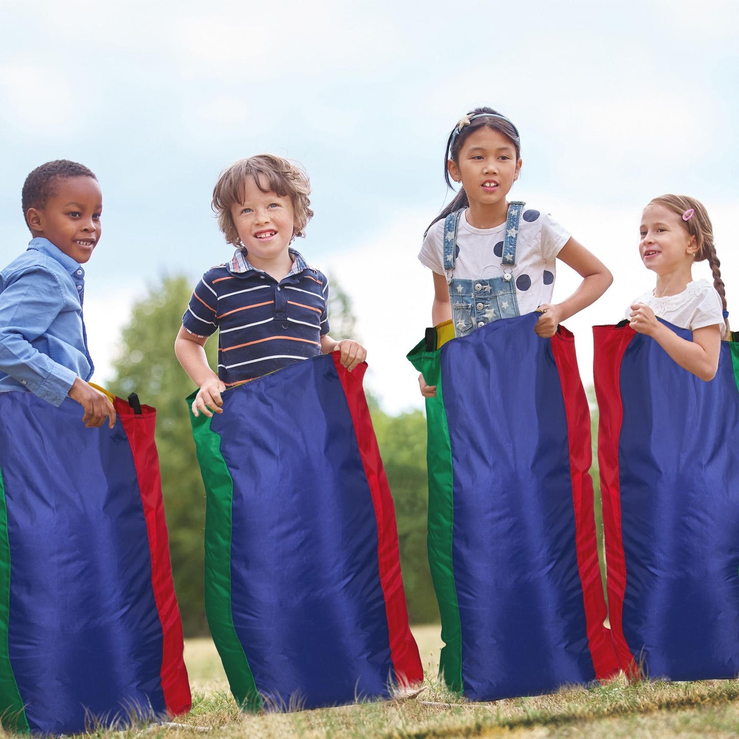 Outdoor games for children in a set