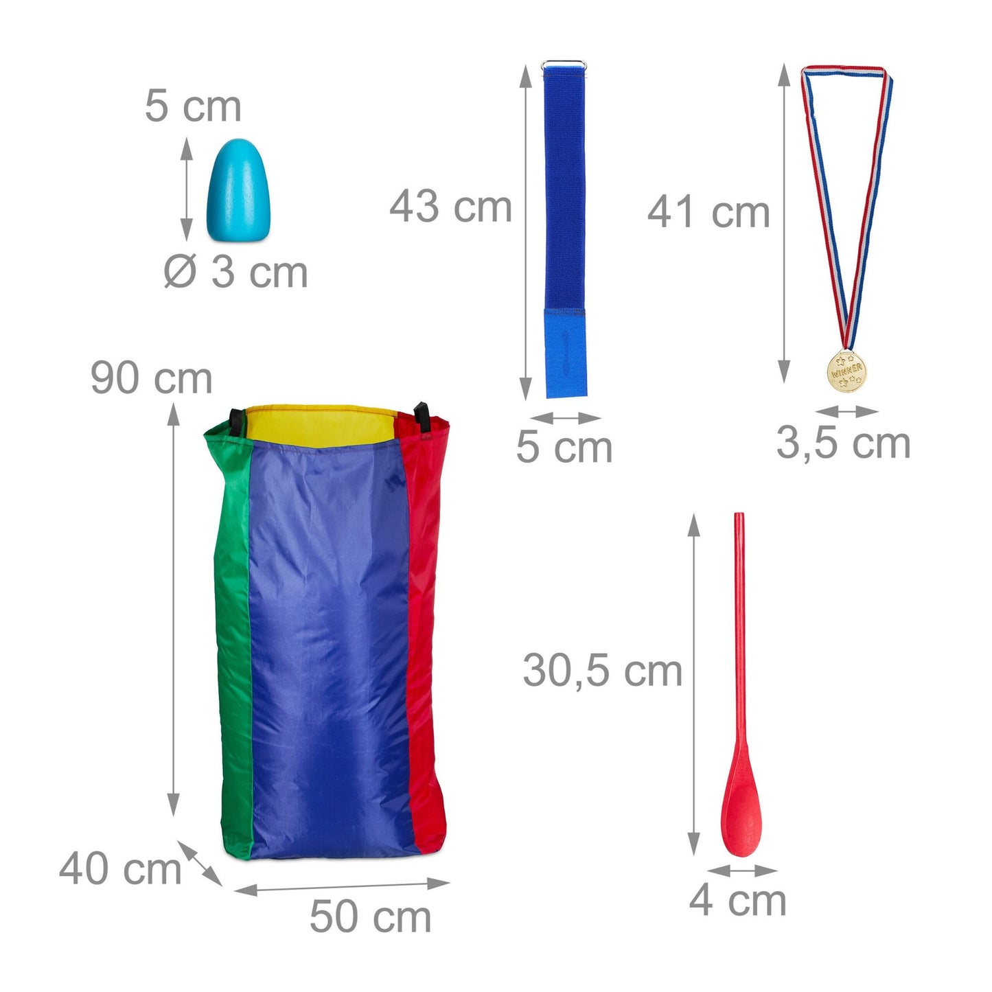 Outdoor games for children in a set