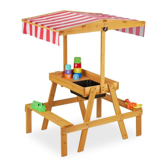 Outside Play Table with Sunshade