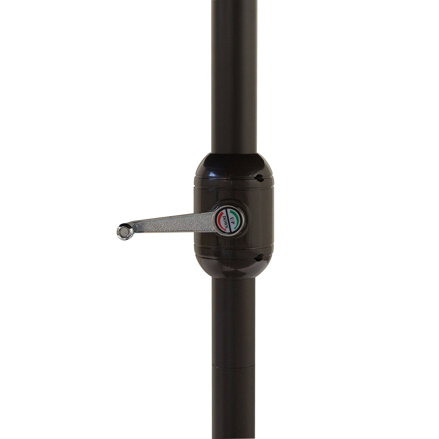 Black oval garden parasol parasol, double canopy, hand crank