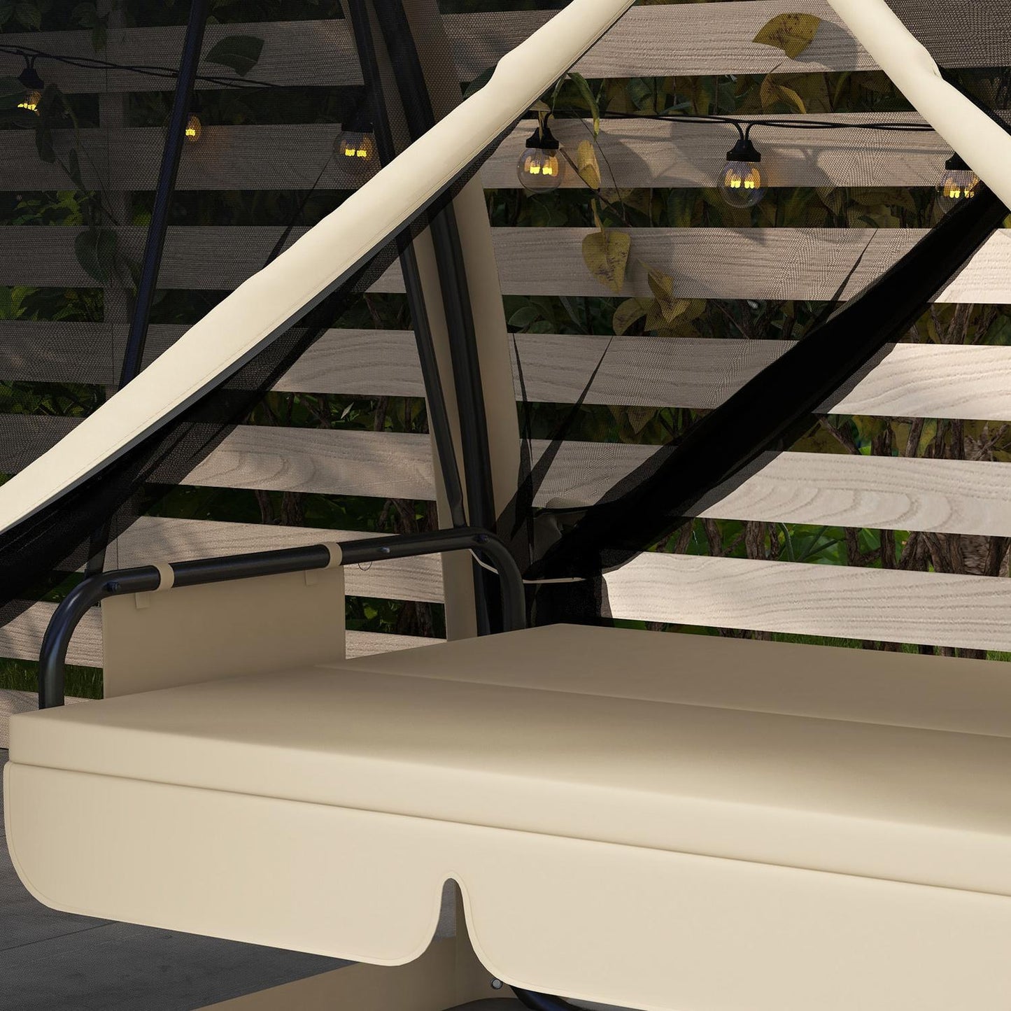 2-in-1 reclining garden swing with canopy and mosquito net