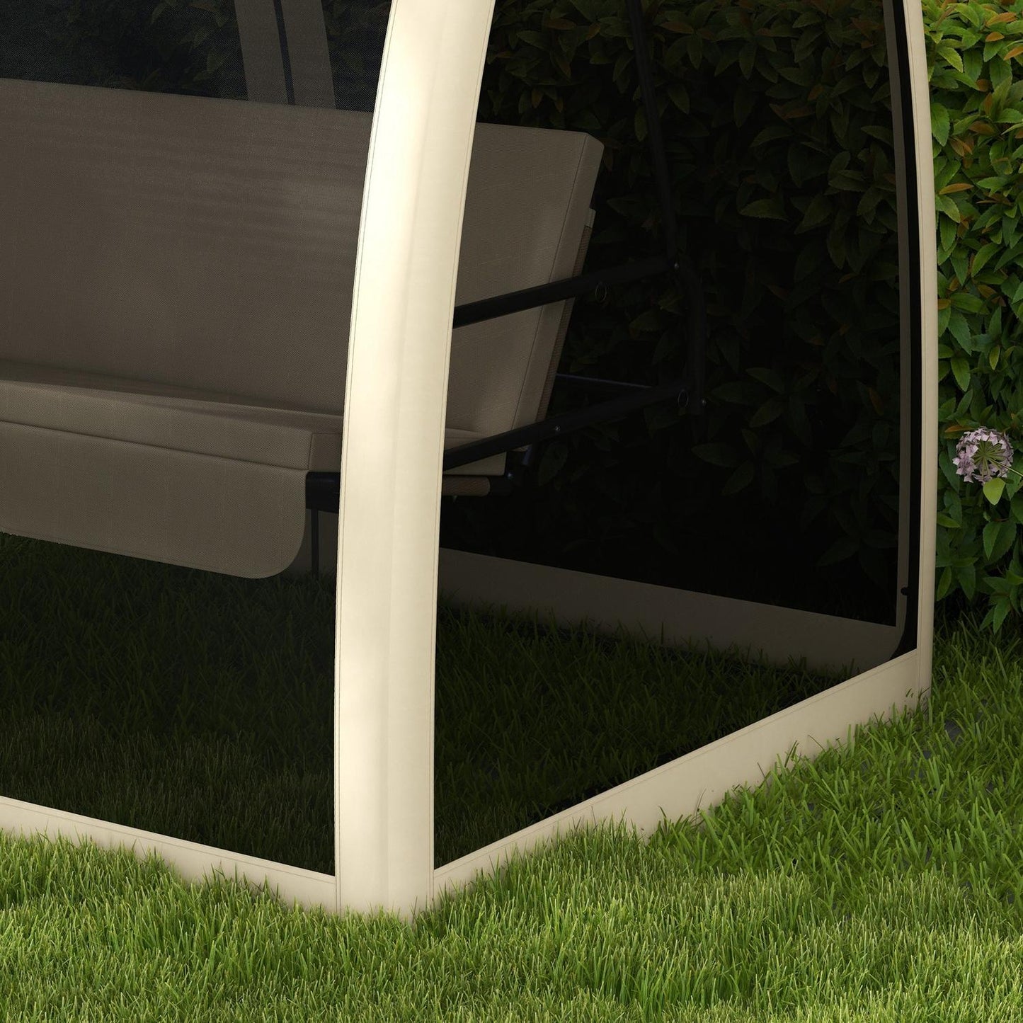 2-in-1 reclining garden swing with canopy and mosquito net
