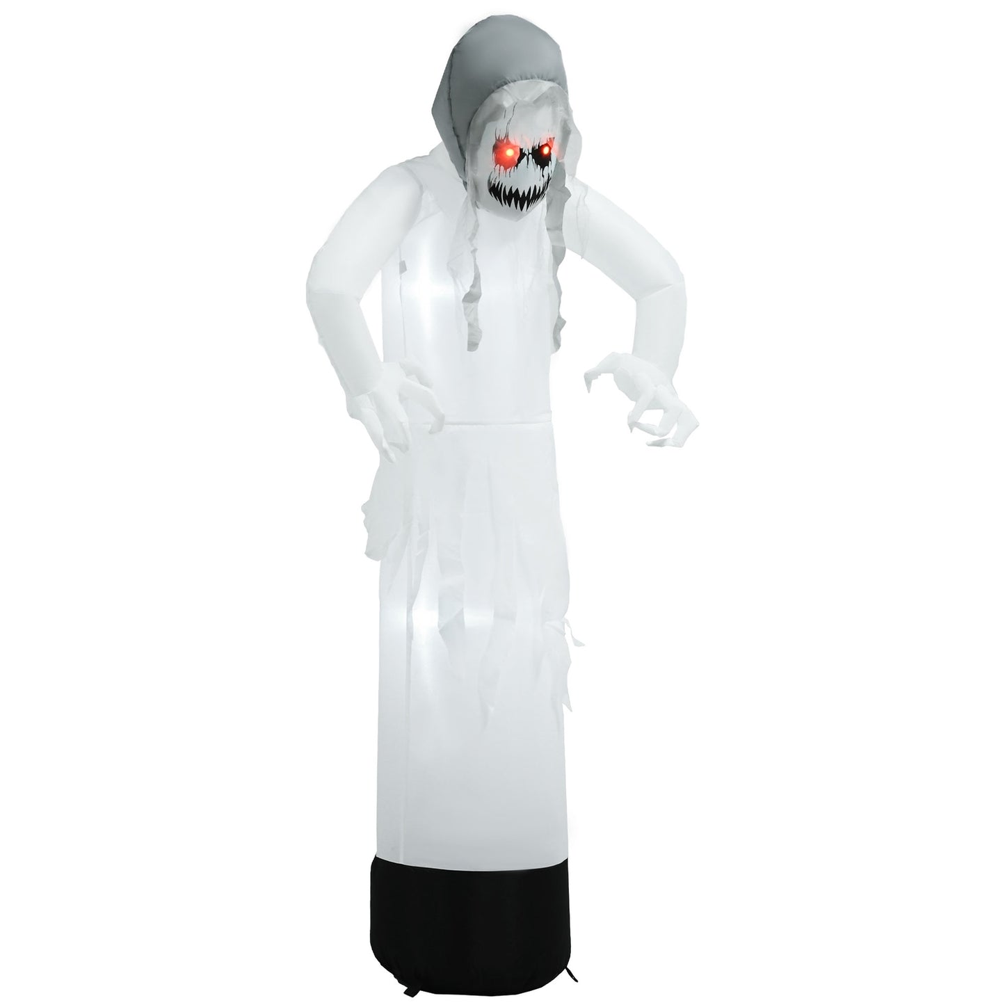 Inflatable White Witch Halloween Decor with LED lights
