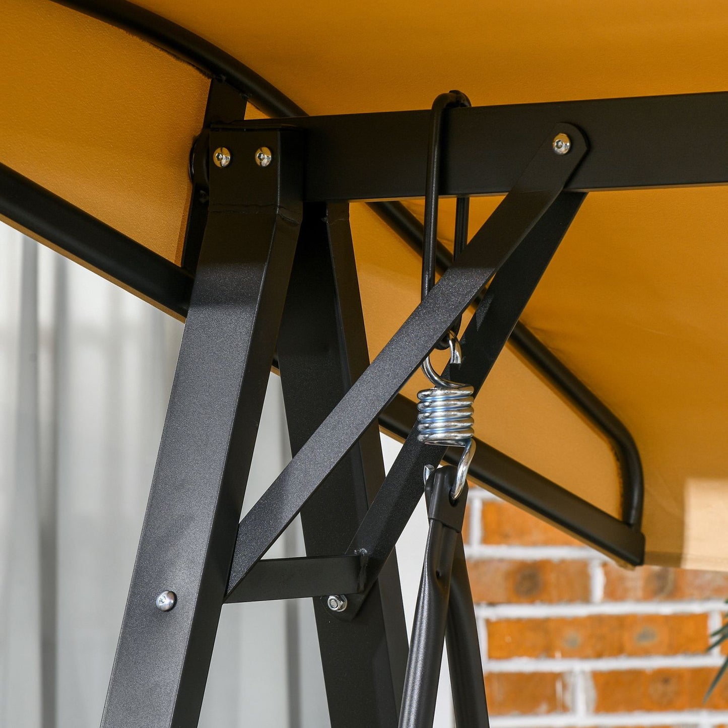 3-seat garden swing with adjustable canopy, beige