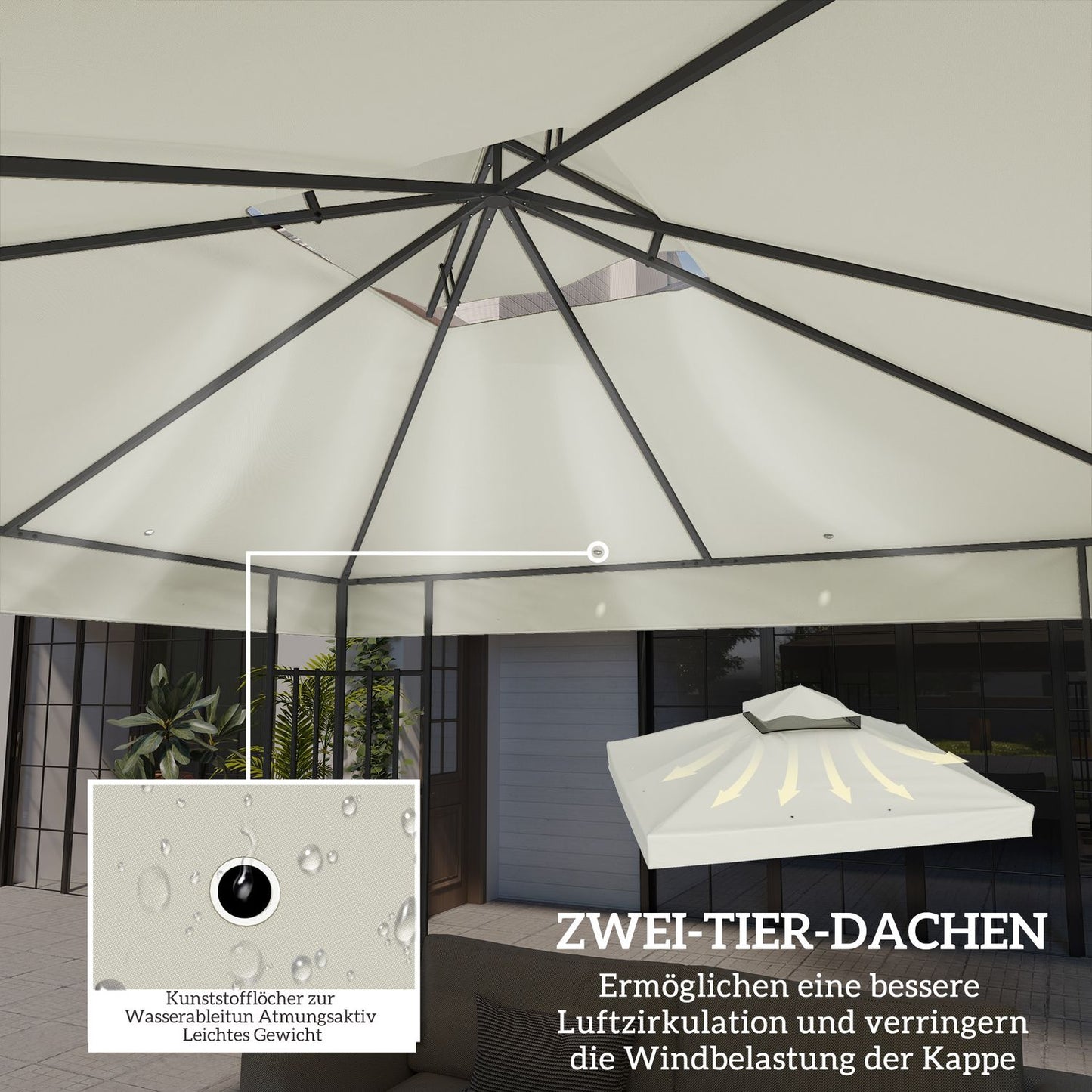 Gazebo Replacement roof, 3x3m Oxford fabric, waterproof
