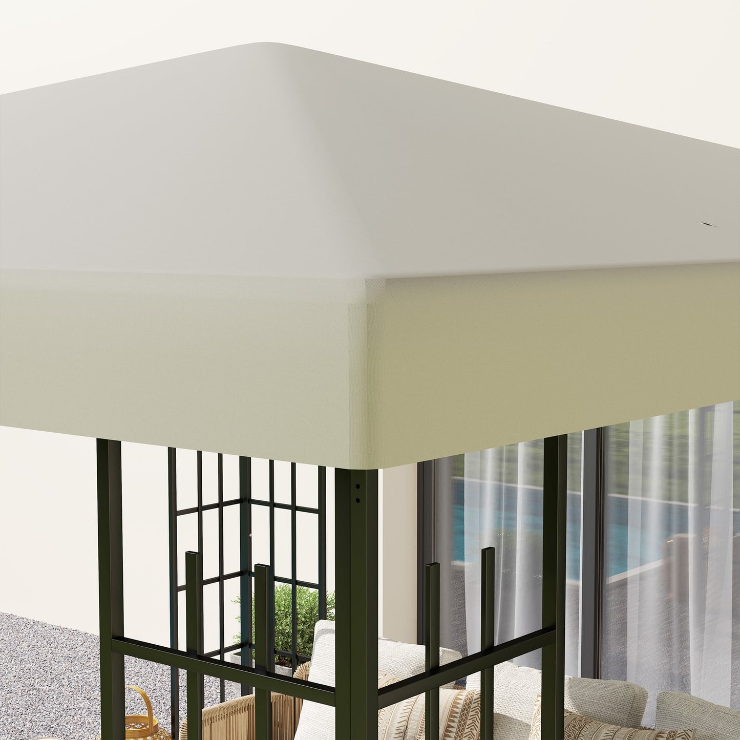 Waterproof Gazebo Roof replacement, 3x3m, Creme White